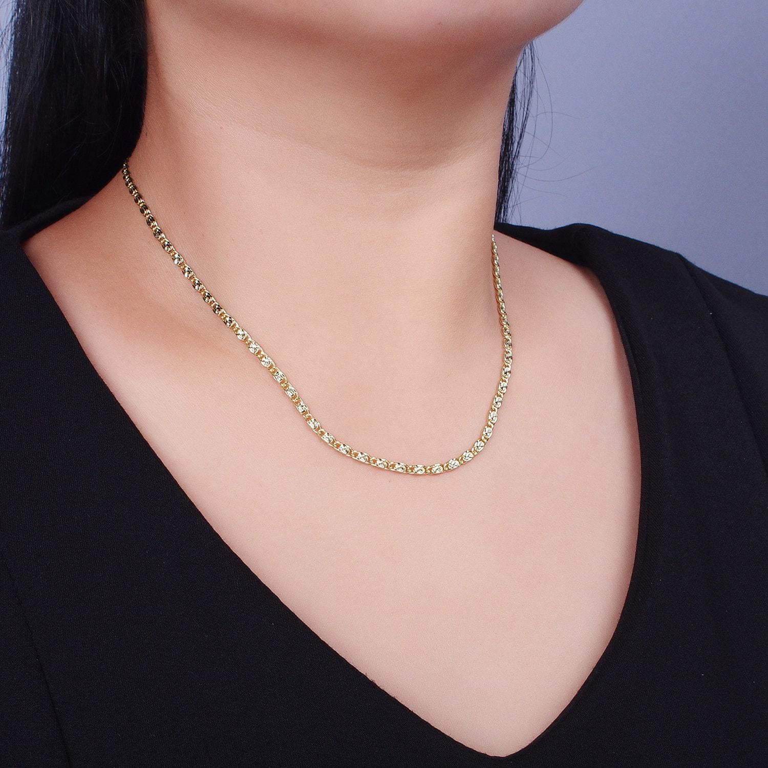 14k gold filled 2.6mm scroll 18 inch chain necklace ready to wear for jewelry making replacement chain charm necklace supply | wa-1503