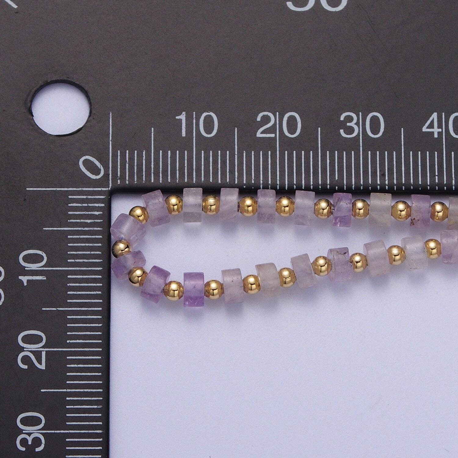 Goregeous bead amethyst gemstone necklace purple amethyst and gold beaded summer necklace for women- boho surfer everyday necklace wa1429