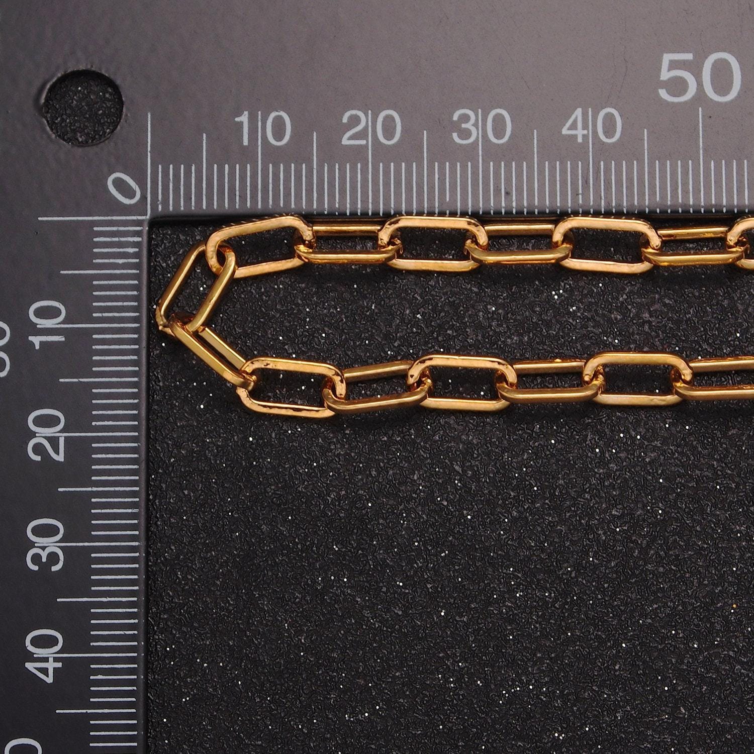 19.5 inch gold filled paperclip chain for diy jewelry making, 10x5mm paper clip unfinished chain wholesale bulk chain, wa-1382