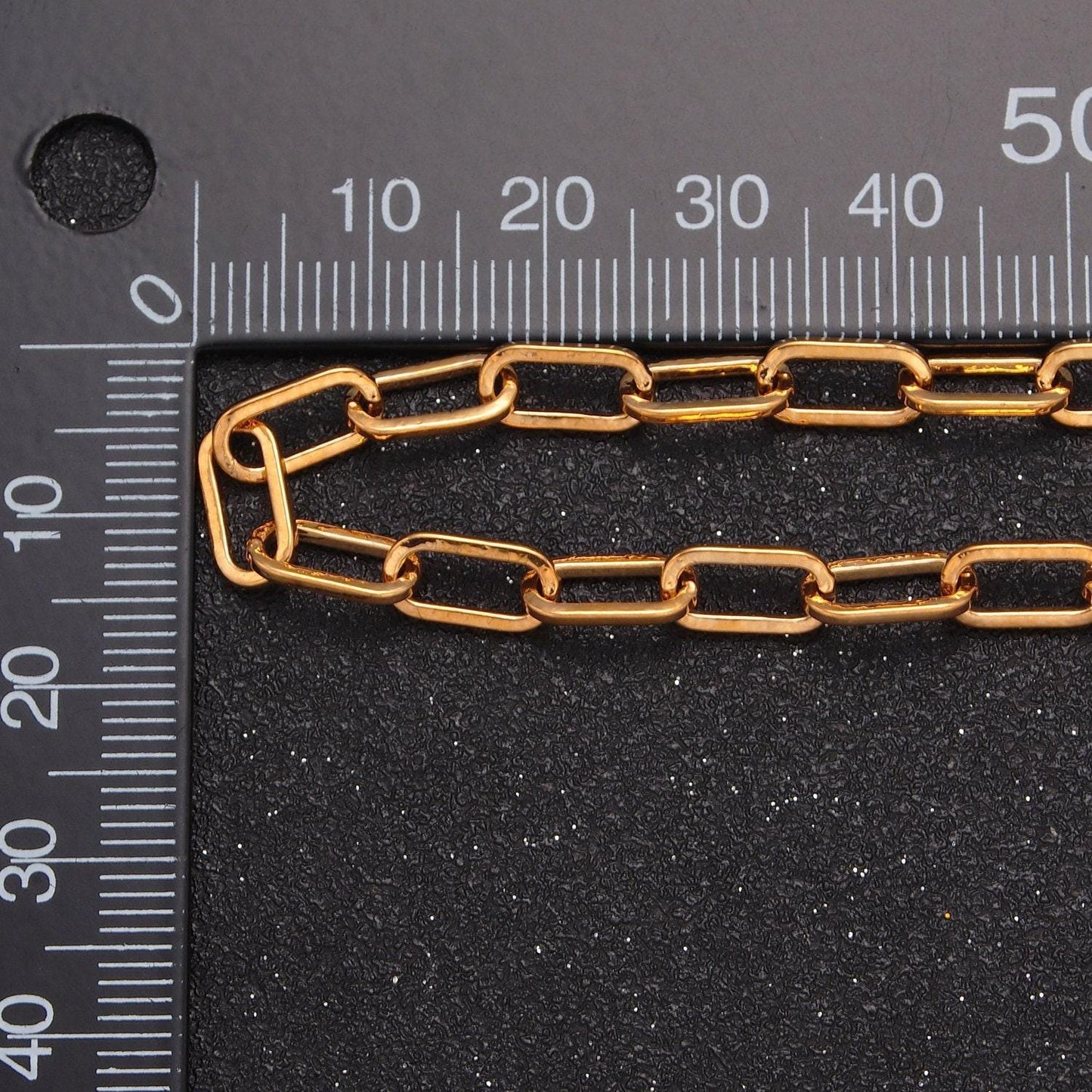 24k gold filled 10x5mm thick paperclip chain, 19.5 inch paper clip unfinished chain for jewelry making, wa-1379
