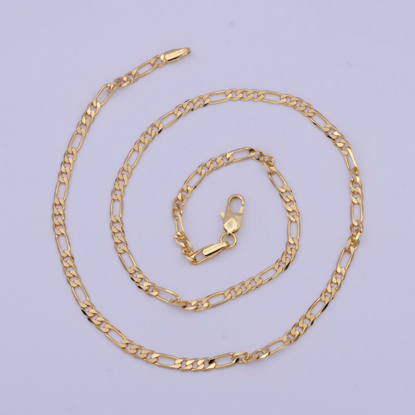 Ready to use gold filled figaro necklace chain, layering figaro chain, dainty 3.3mm figaro necklace w/lobster clasps | wa-1363