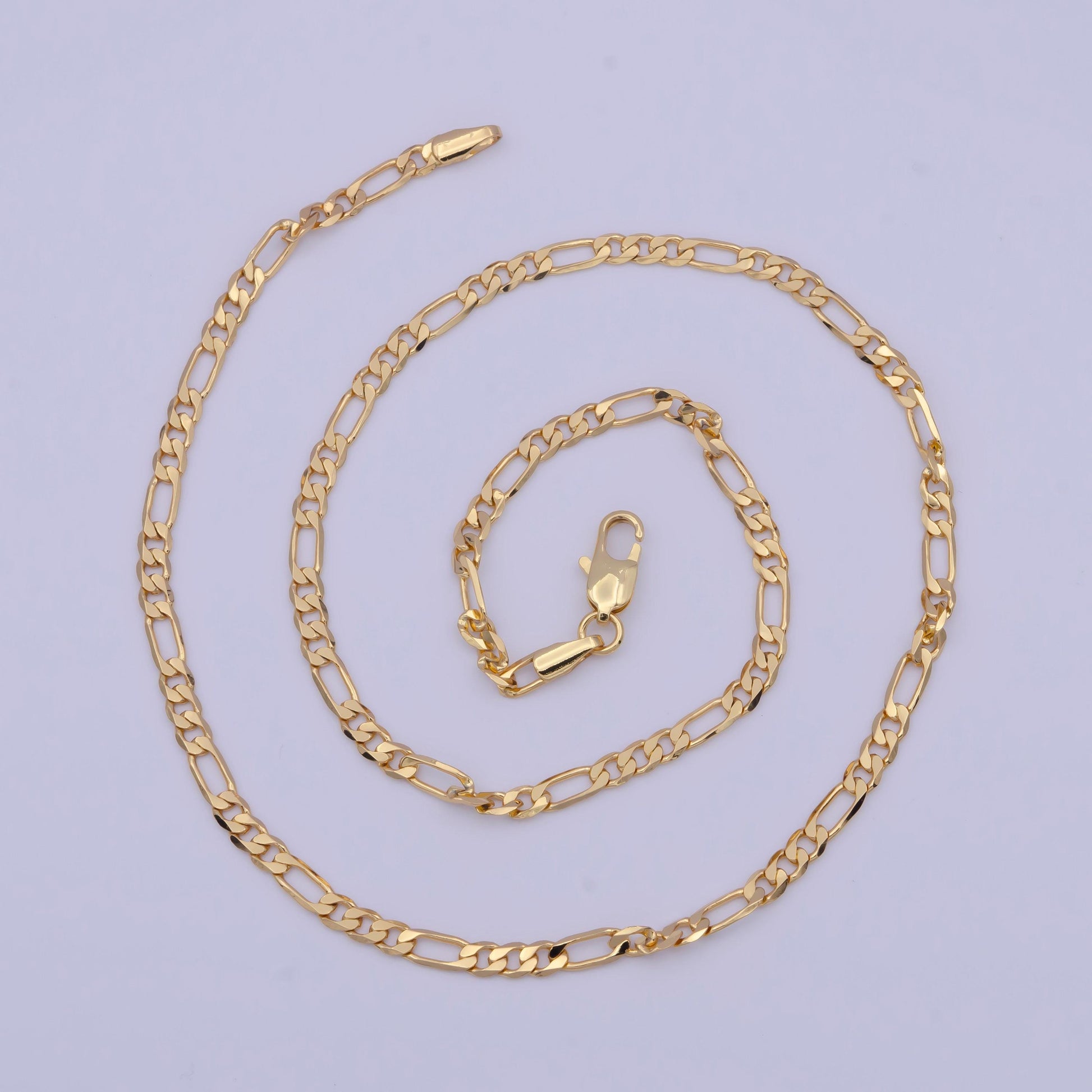 Ready to use gold filled figaro necklace chain, layering figaro chain, dainty 3.3mm figaro necklace w/lobster clasps | wa-1363