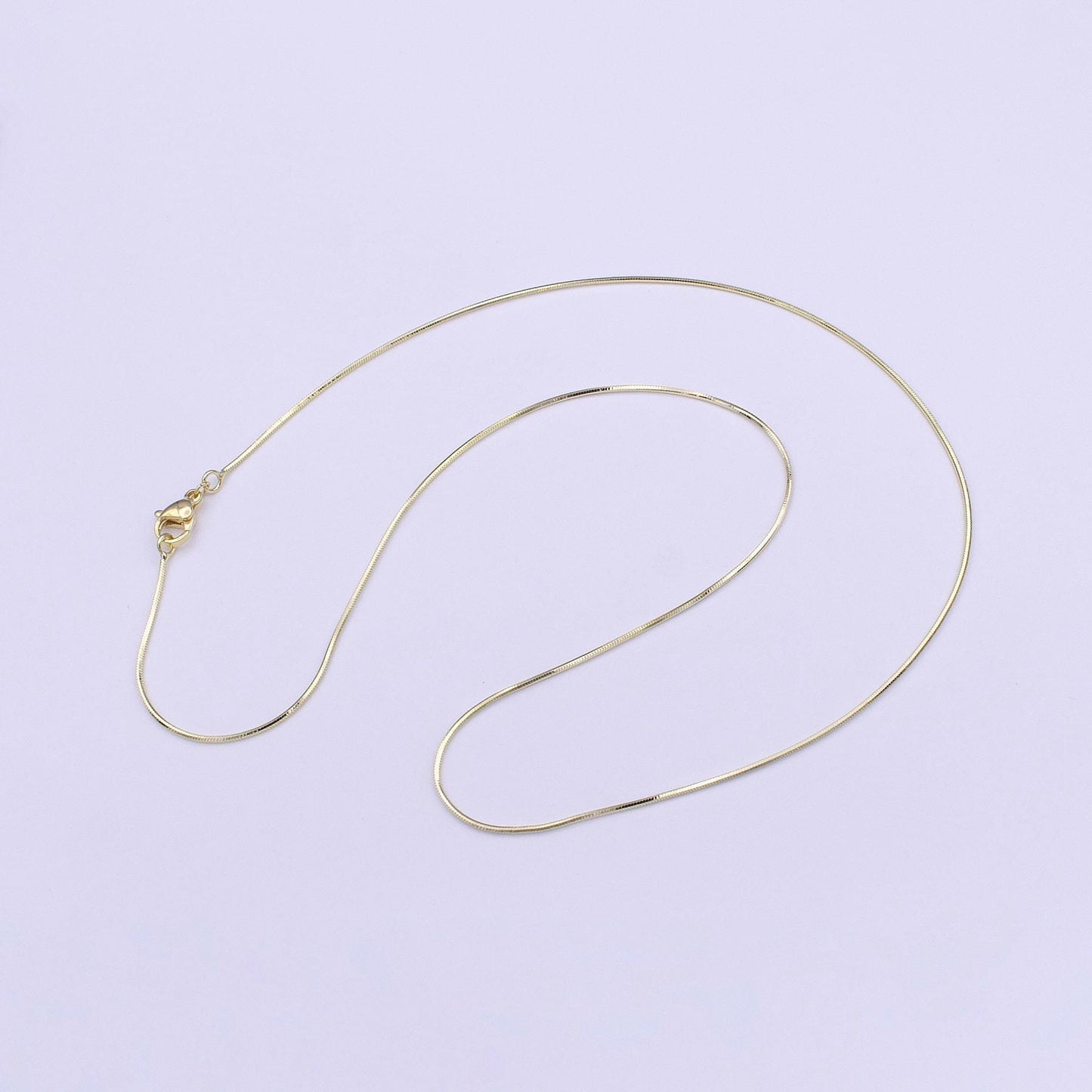19.5 inch ready to use gold cocoon necklace chain, fine snake chain dainty necklace, for pendant charm necklace making wa1275