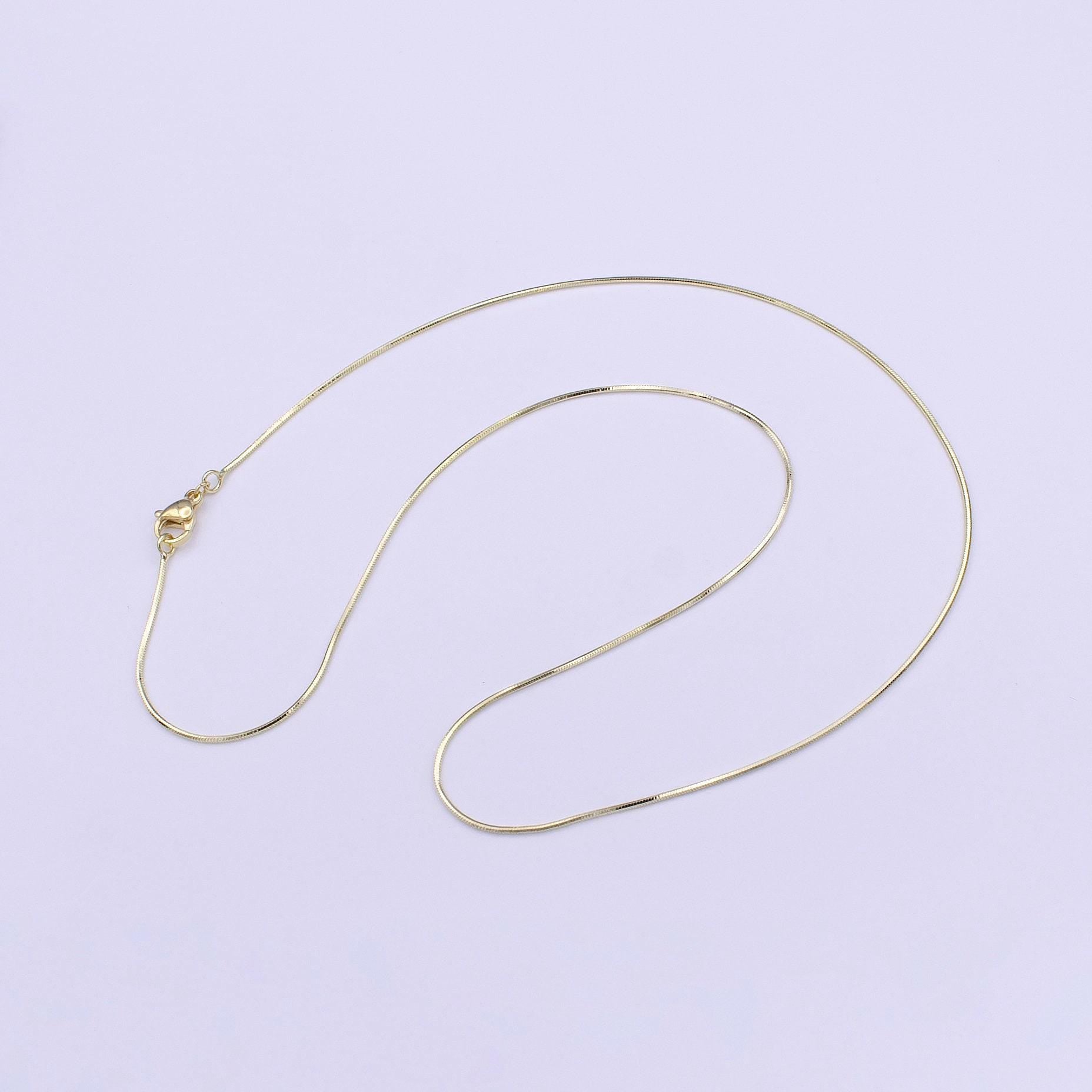 19.5 inch ready to use gold cocoon necklace chain, fine snake chain dainty necklace, for pendant charm necklace making wa1275