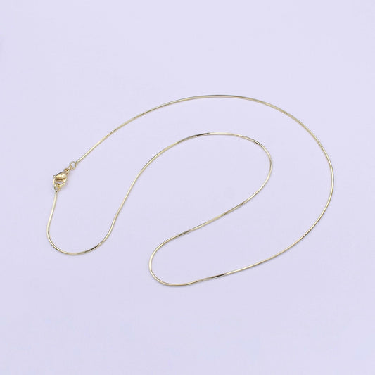 19.5 inch ready to use gold cocoon necklace chain, fine snake chain dainty necklace, for pendant charm necklace making wa1275