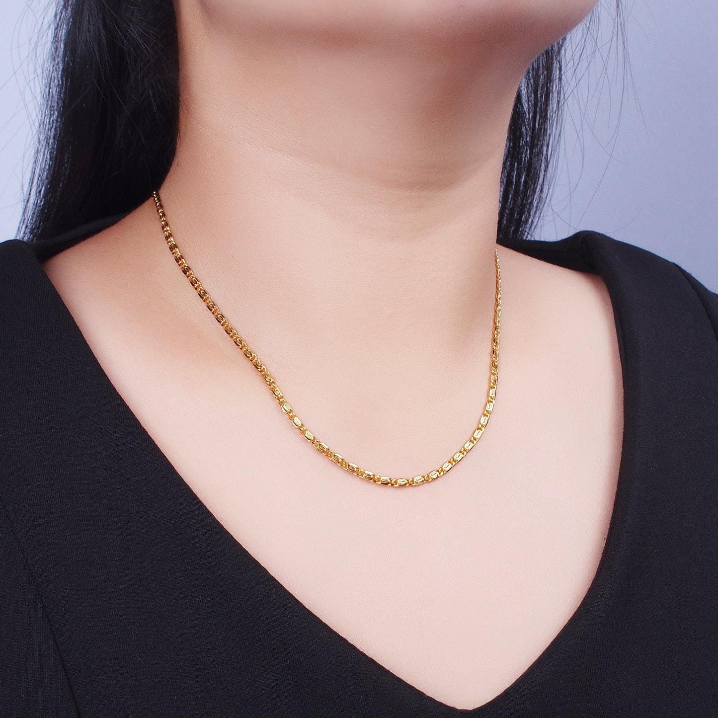 Gold scroll chain necklace, fancy snail chain silver scroll chain, s curb chain 17.5 inch necklaces for necklace supply wa-1265 1266