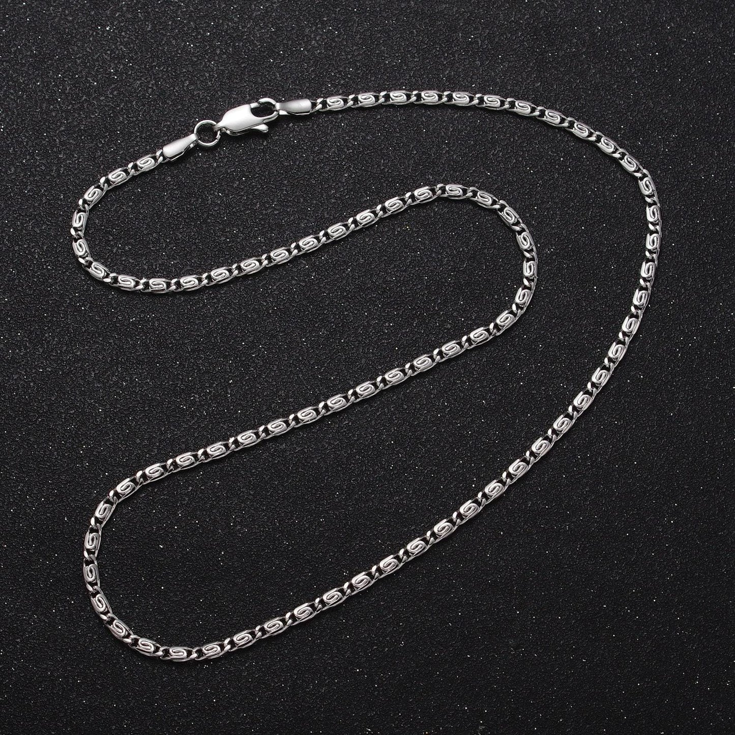 Gold scroll chain necklace, fancy snail chain silver scroll chain, s curb chain 17.5 inch necklaces for necklace supply wa-1265 1266