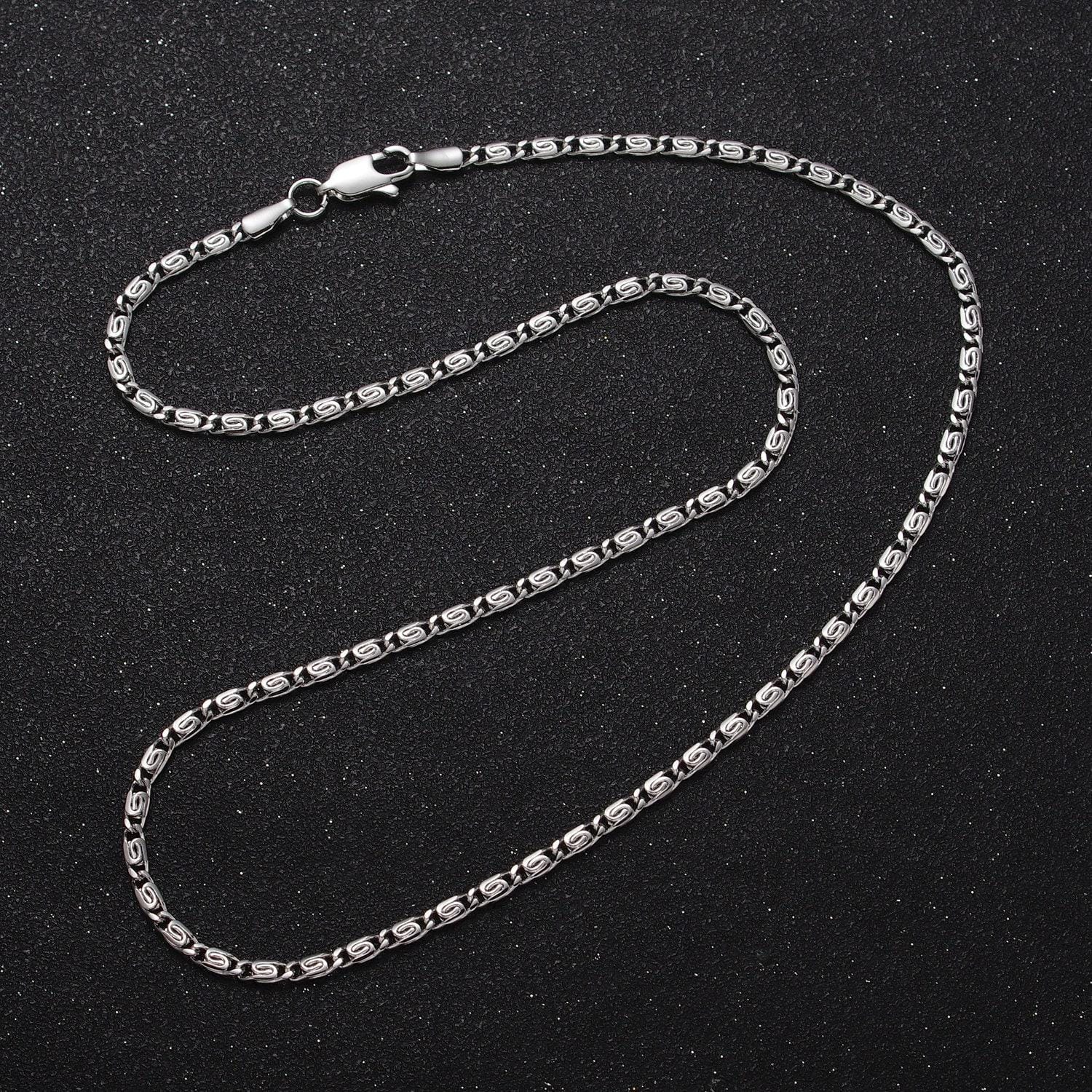 Gold scroll chain necklace, fancy snail chain silver scroll chain, s curb chain 17.5 inch necklaces for necklace supply wa-1265 1266