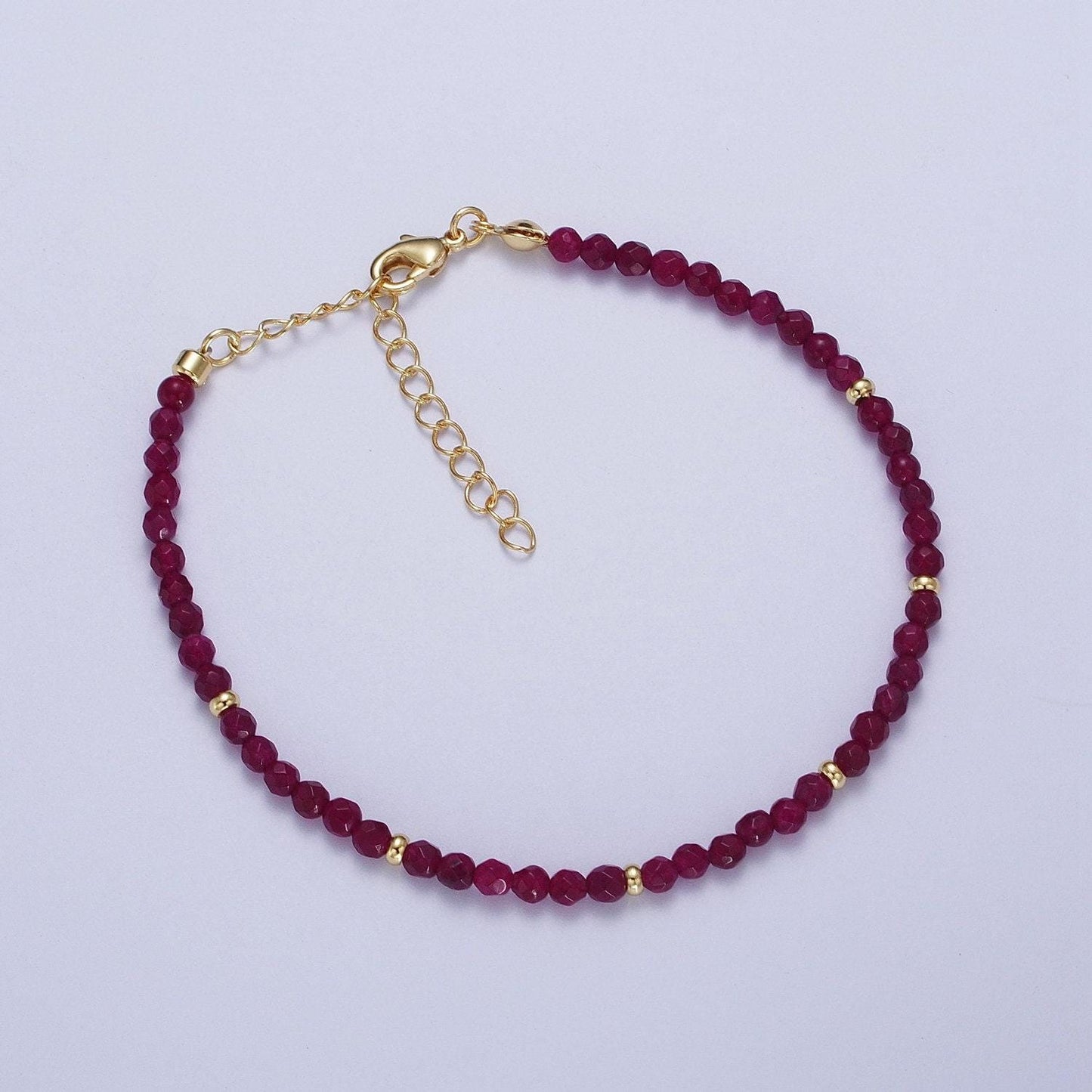 Dainty beaded bracelet tourmaline, amazonite, ruby, amethyst, moonstone jewelry handmade bracelet jewelry for valentine gift idea wa-1221