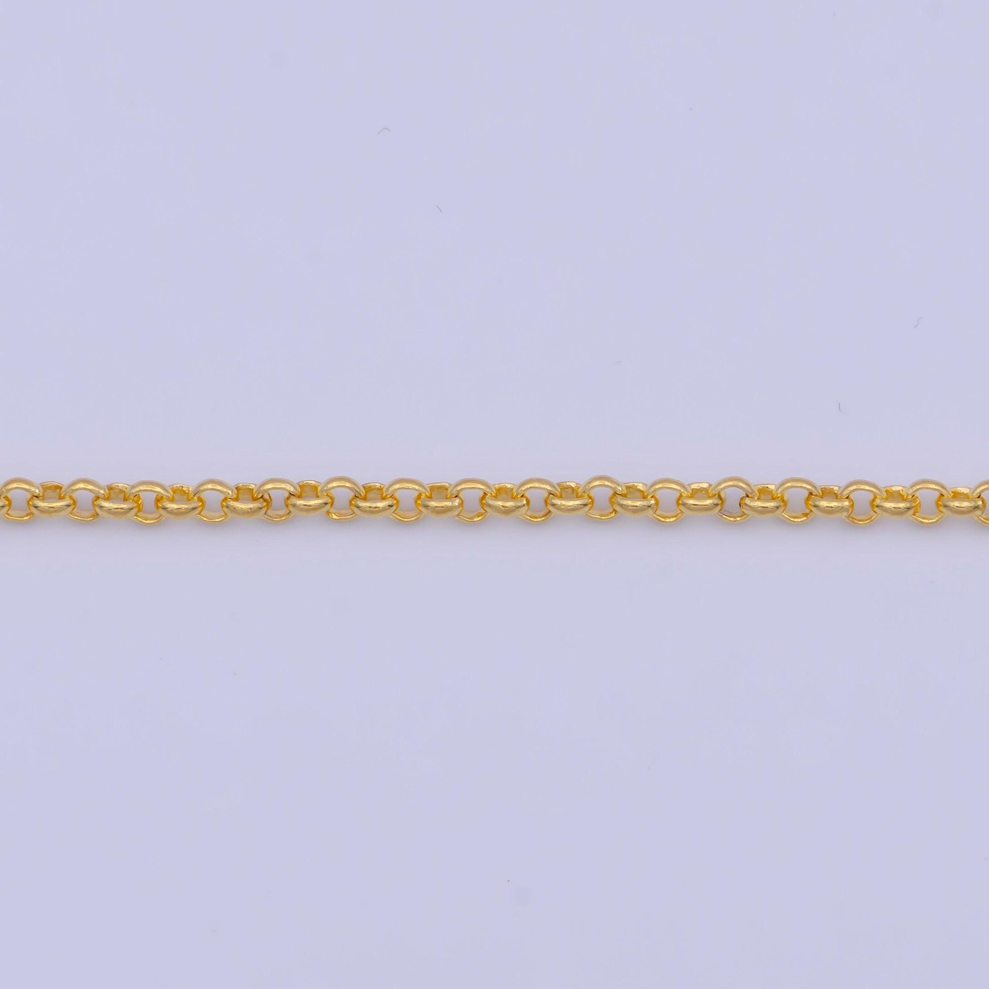 1.7mm gold rolo chain necklace, 24k gold plated 17.5" rolo link ready to wear necklace | wa-1150