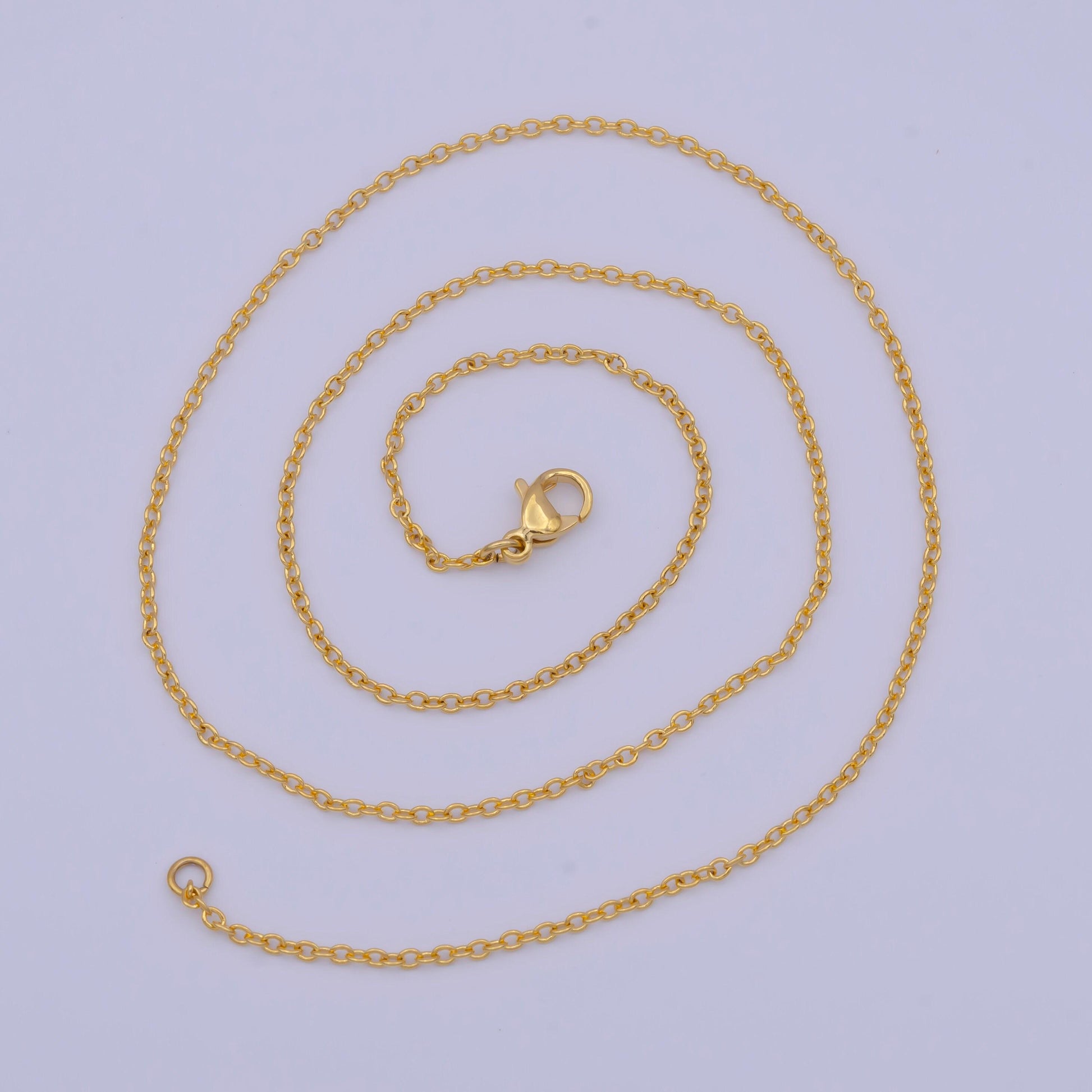 1.6mm gold cable chain necklace, 24k gold filled two lengths cable rolo link ready to wear necklace | wa-1146, wa-1148