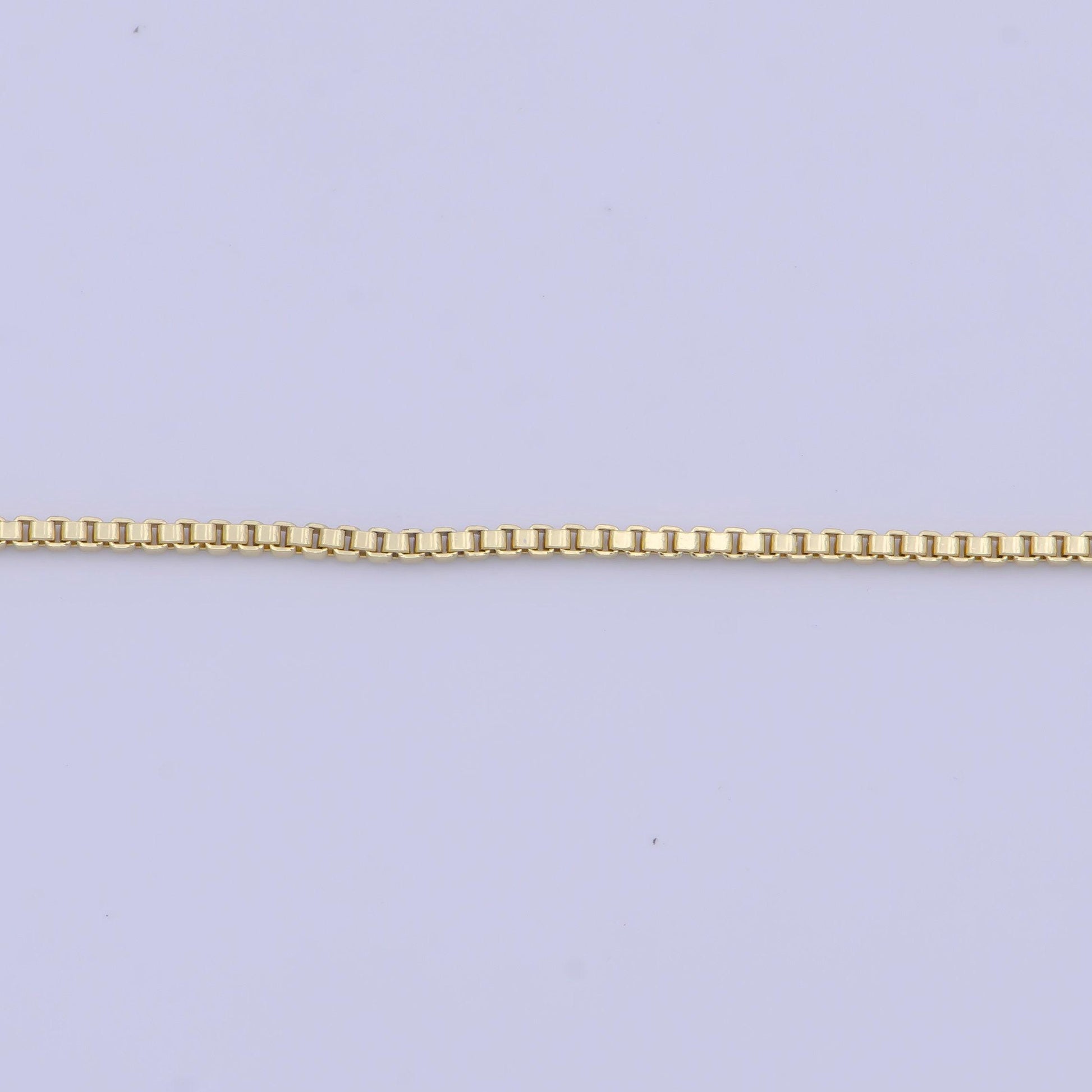 1.0mm dainty gold box chain necklace, 14k gold filled 18.0" box link ready to wear necklace | wa-1115