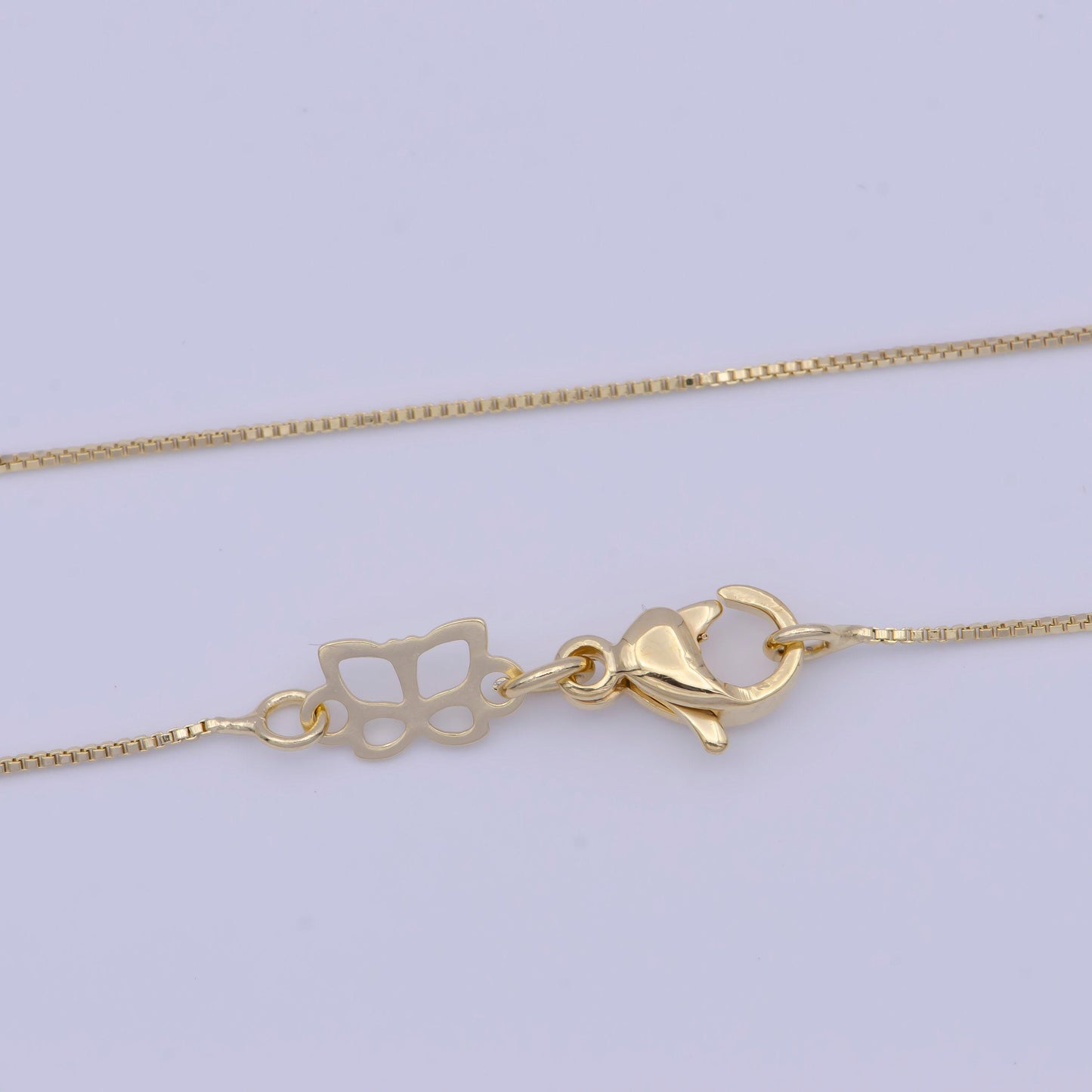 0.6mm dainty chain box necklace, 14k gold filled 18.0" simple box link ready to wear necklace | wa-1113