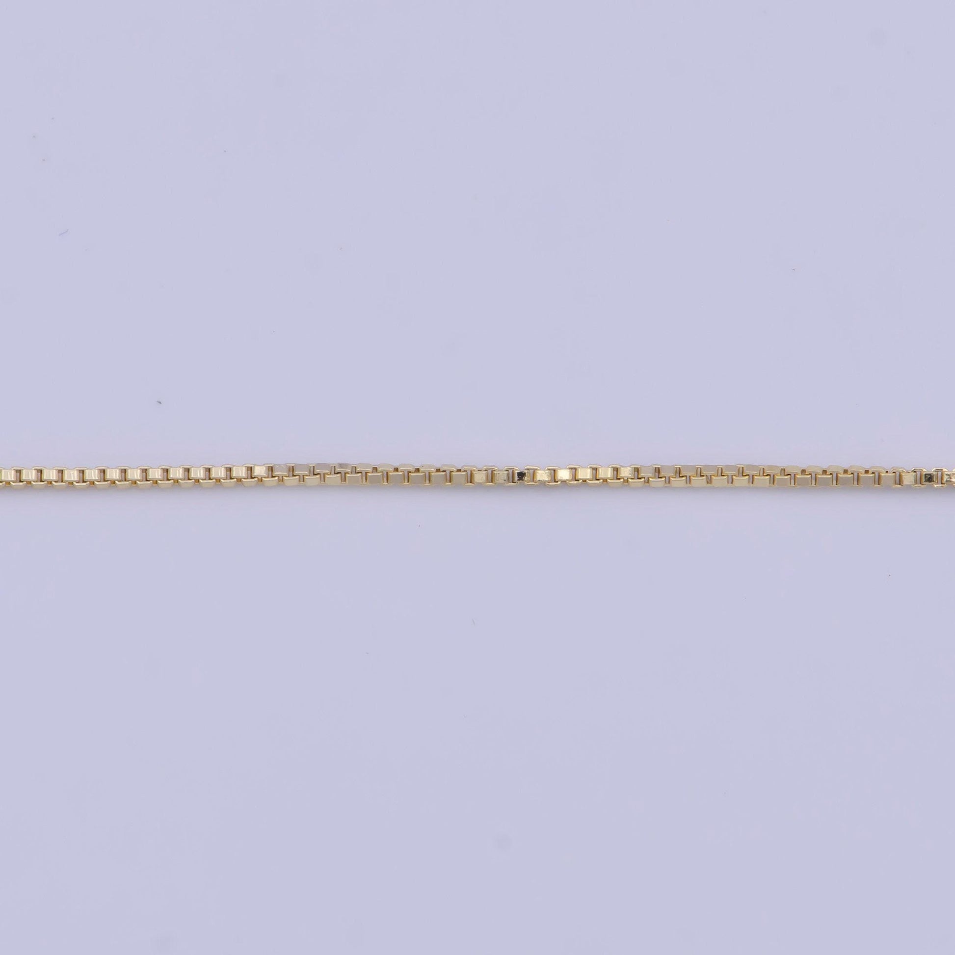 0.6mm dainty chain box necklace, 14k gold filled 18.0" simple box link ready to wear necklace | wa-1113