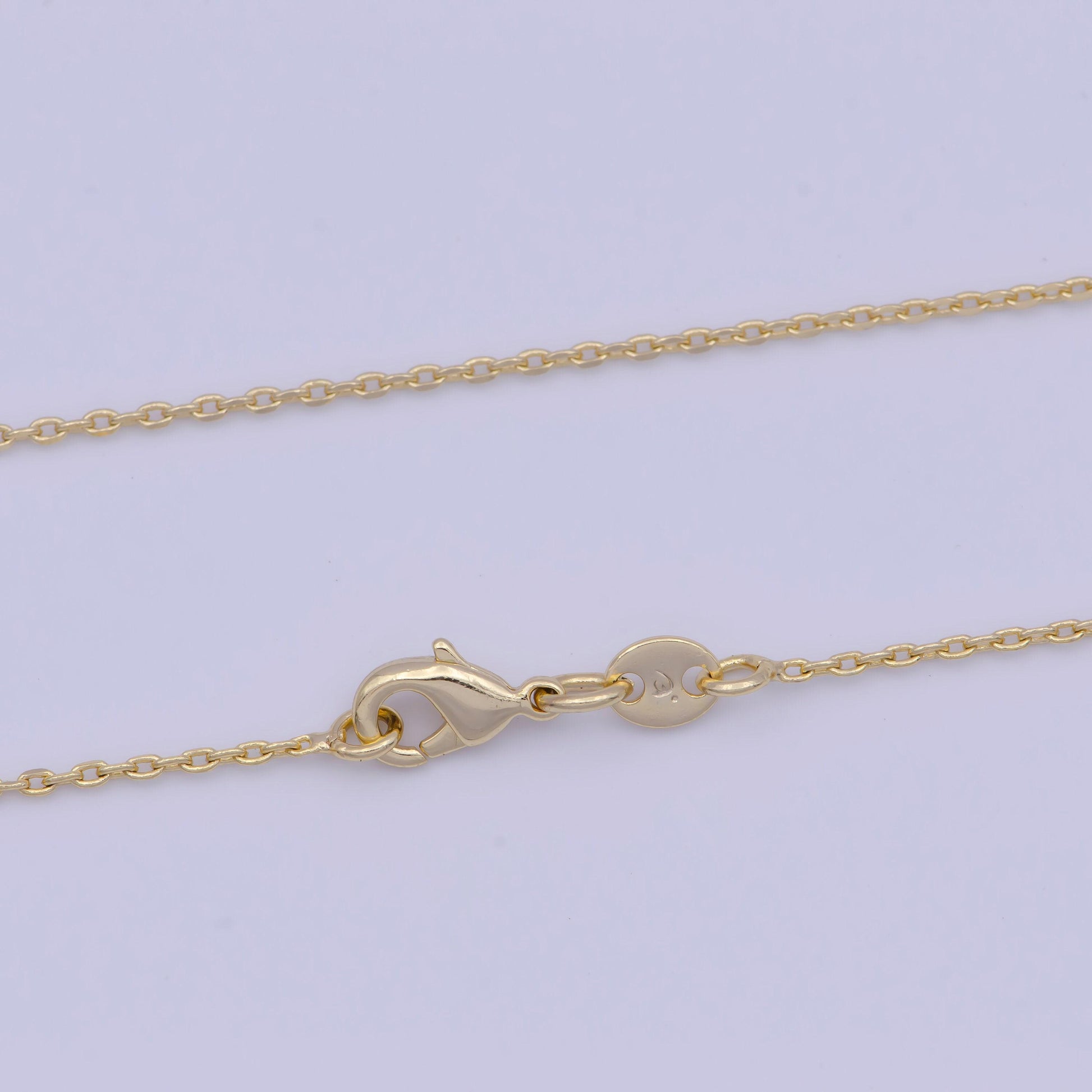 1.0mm dainty cable link necklace, 14k gold plated 18.0" cable chain ready to wear necklace | wa-1112