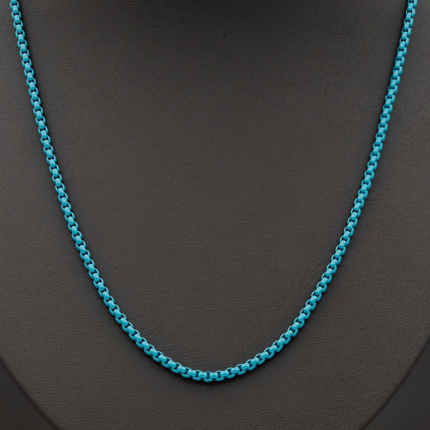 1pc 18''+2 " ready to wear teal fancy enamel link rolo cable chain square link chain necklace,width 2.6mm perfect for pendantcharm,1022