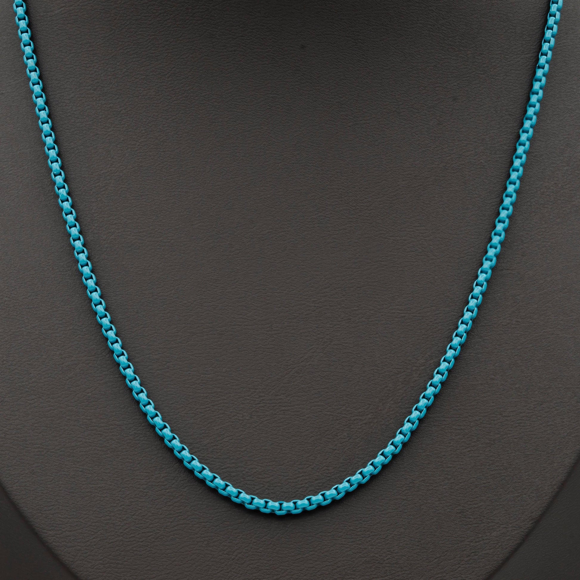 1pc 18''+2 " ready to wear teal fancy enamel link rolo cable chain square link chain necklace,width 2.6mm perfect for pendantcharm,1022