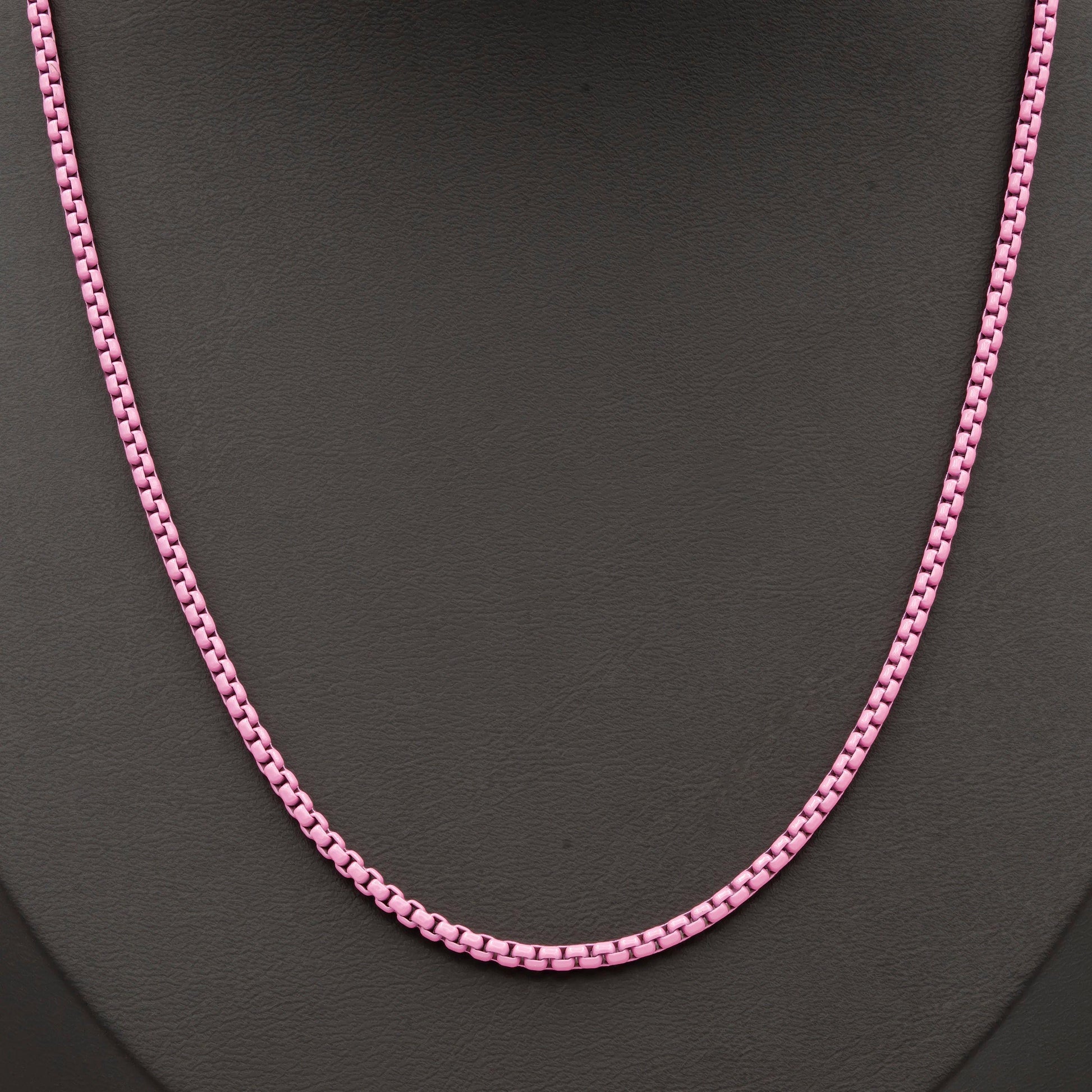 1pc 18''+2 " ready to wear pink fancy enamel link rolo cable chain,square link chain necklace,width 2.6mm perfect for pendant charm,1019