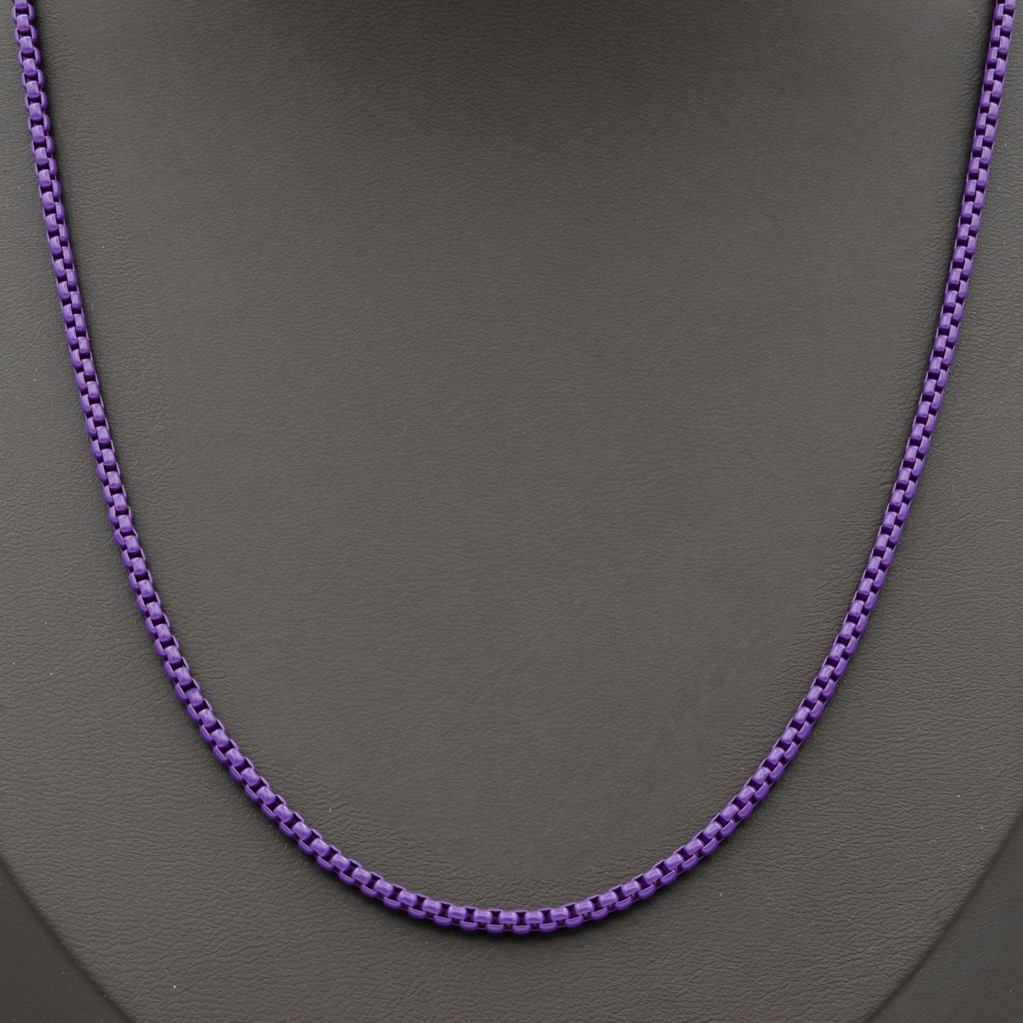 1pc 18''+2 " ready to wear purple fancy enamel link rolo cable chain,square link chain necklace,width 2.6mm perfect for pendant charm,1017