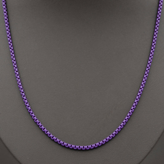 1pc 18''+2 " ready to wear purple fancy enamel link rolo cable chain,square link chain necklace,width 2.6mm perfect for pendant charm,1017