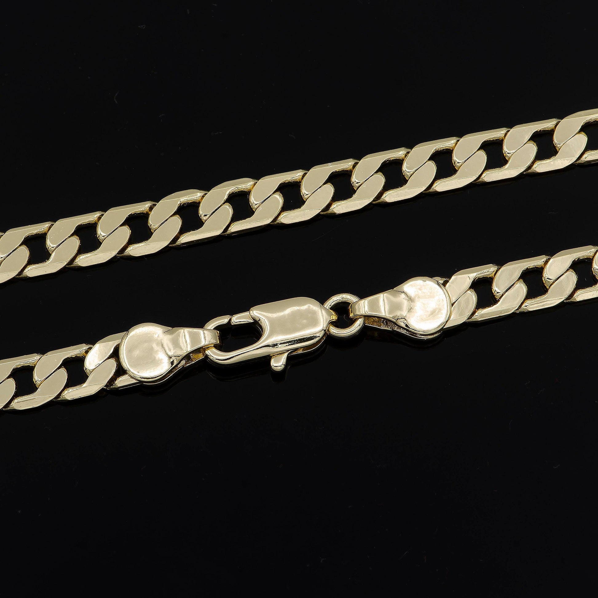 1pc 19.4'' 4.6mm ready to use 14k gold cuban curb necklace chain,layering curb chain thick necklace,for pendant charm necklace, 1007