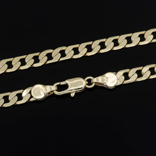 1pc 19.4'' 4.6mm ready to use 14k gold cuban curb necklace chain,layering curb chain thick necklace,for pendant charm necklace, 1007