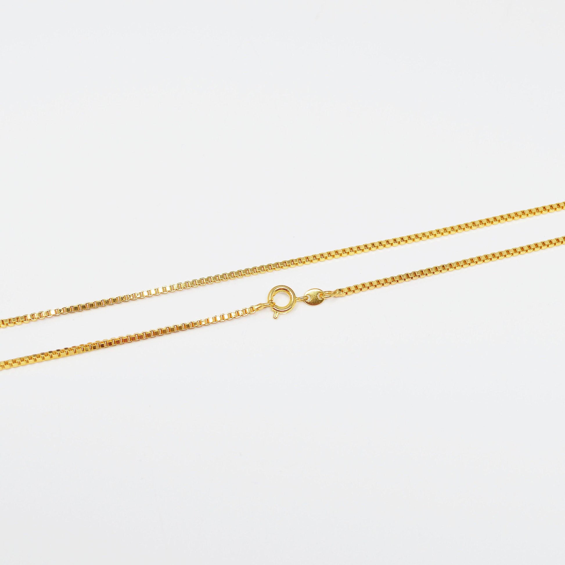 1pc 19.9'' ready to use 1.6mm 24k gold plated rolo box necklace chain,layer round chain bold necklace,for pendant charm necklace making, 994
