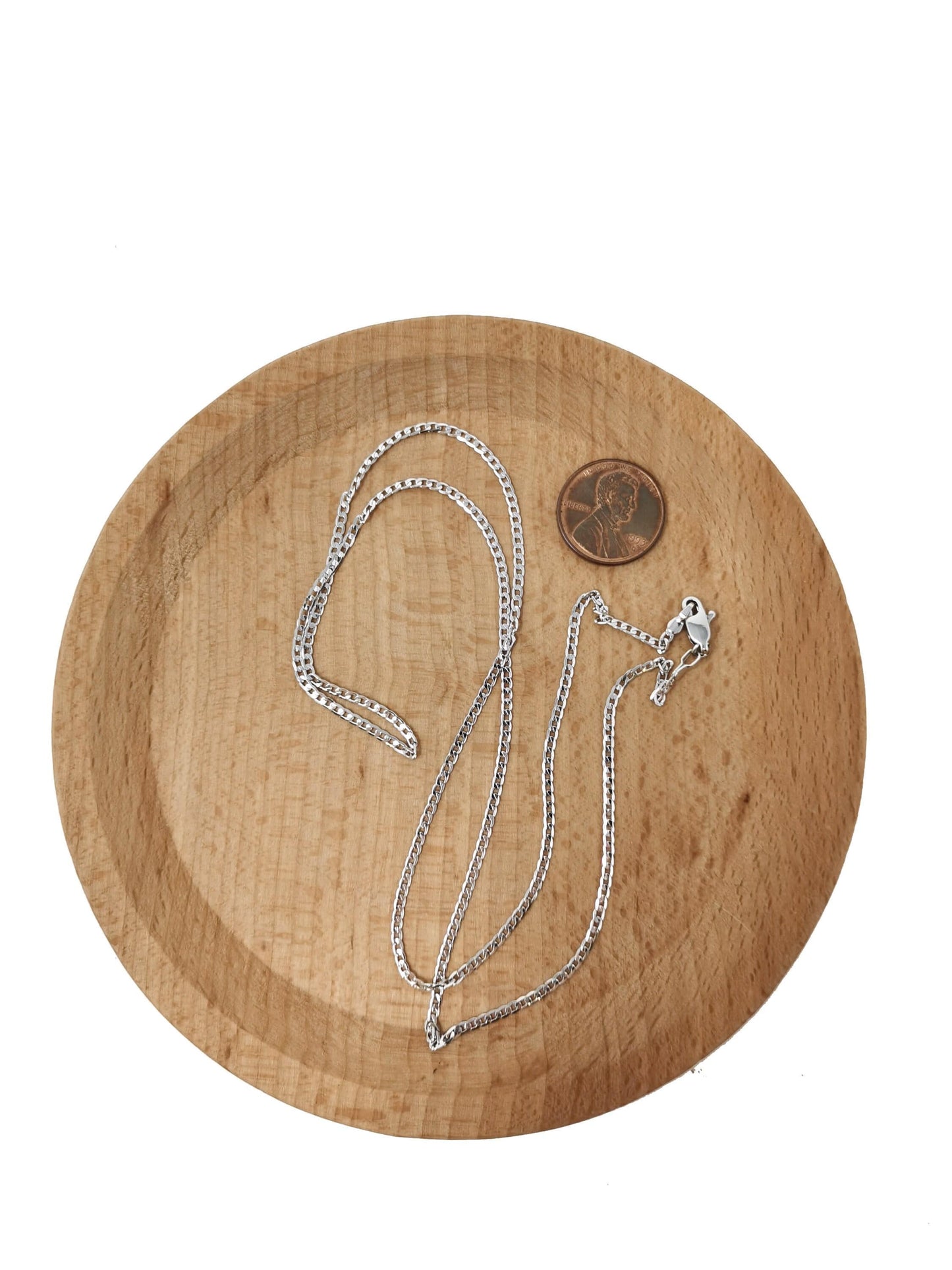 1pc 17.7'' ready to use white gold cuban curb necklace chain, layer curb chain dainty necklace, pendant charm necklace, ch - 956