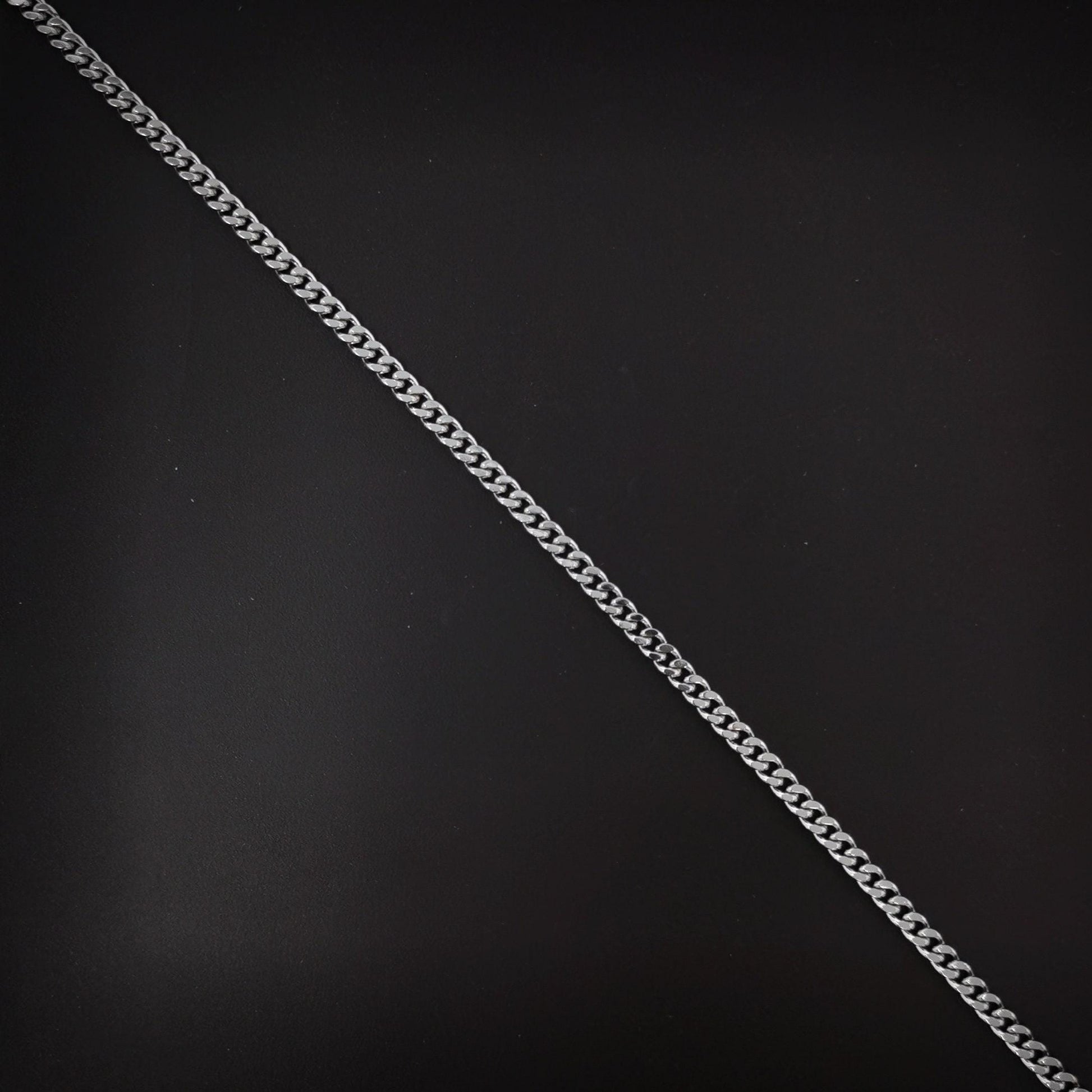 1pc 17.8'' ready to use white gold cuban curb necklace chain, layer curb chain dainty necklace, pendant charm necklace, ch - 953
