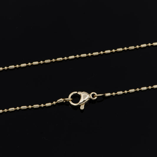 1pc 16'' ready to use 16k rosy gold bead necklace chain, layering beaded chain, dainty beaded necklace, for chain necklace, 903