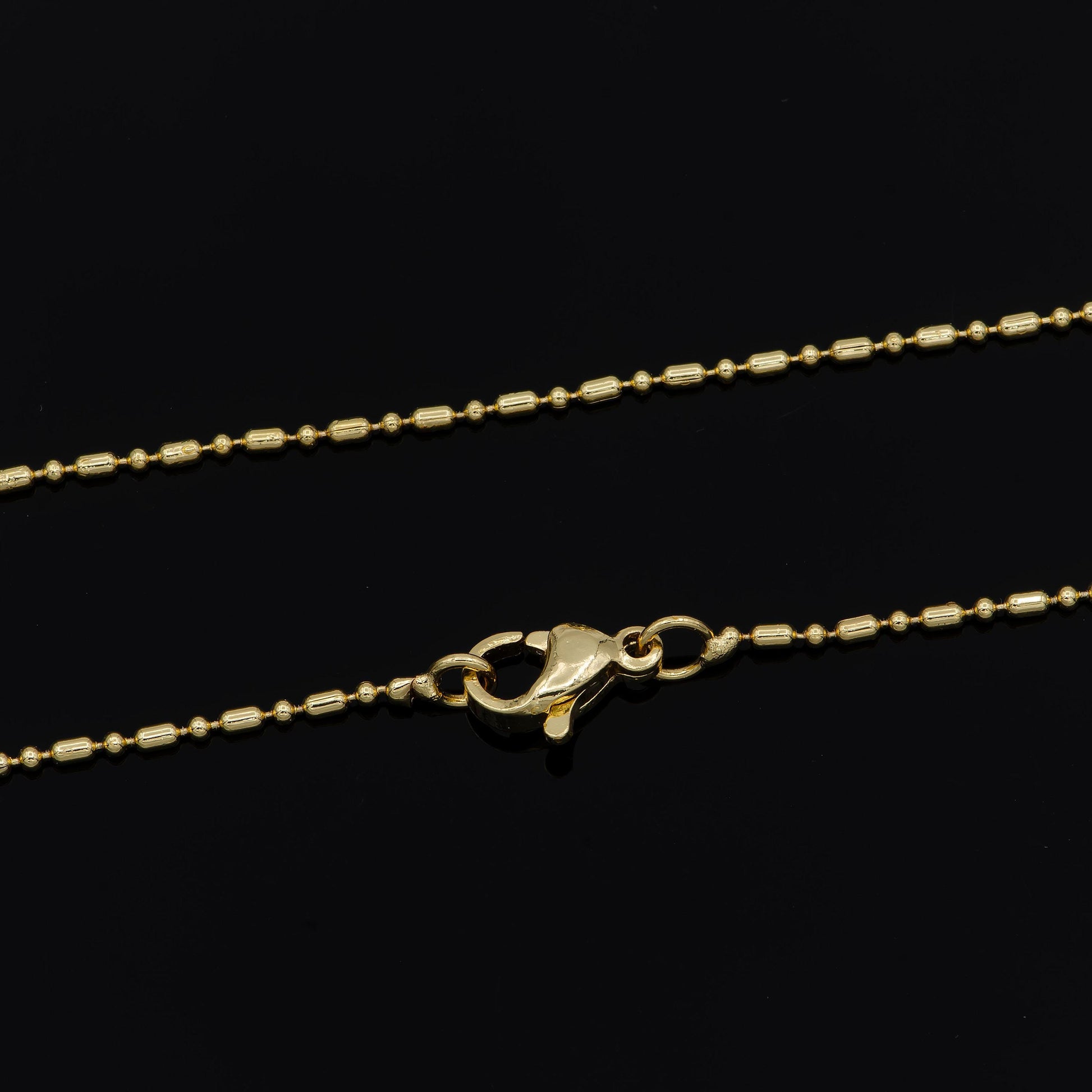 1pc19.8'' ready to use 24k gold bead necklace chain, layering beaded chain, dainty beaded necklace, for chain necklace, 902