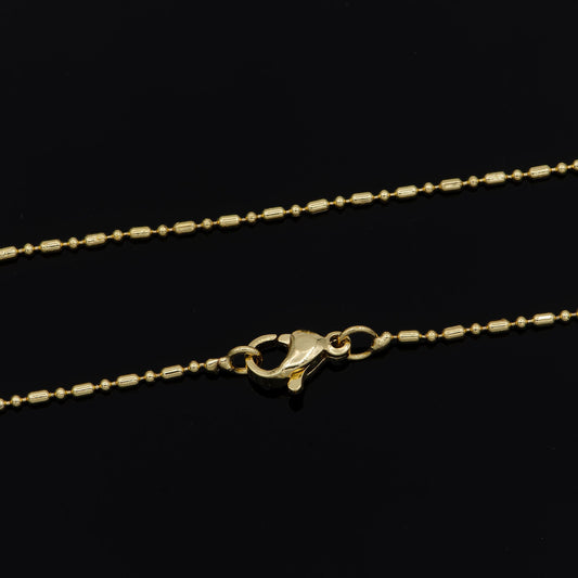 1pc19.8'' ready to use 24k gold bead necklace chain, layering beaded chain, dainty beaded necklace, for chain necklace, 902