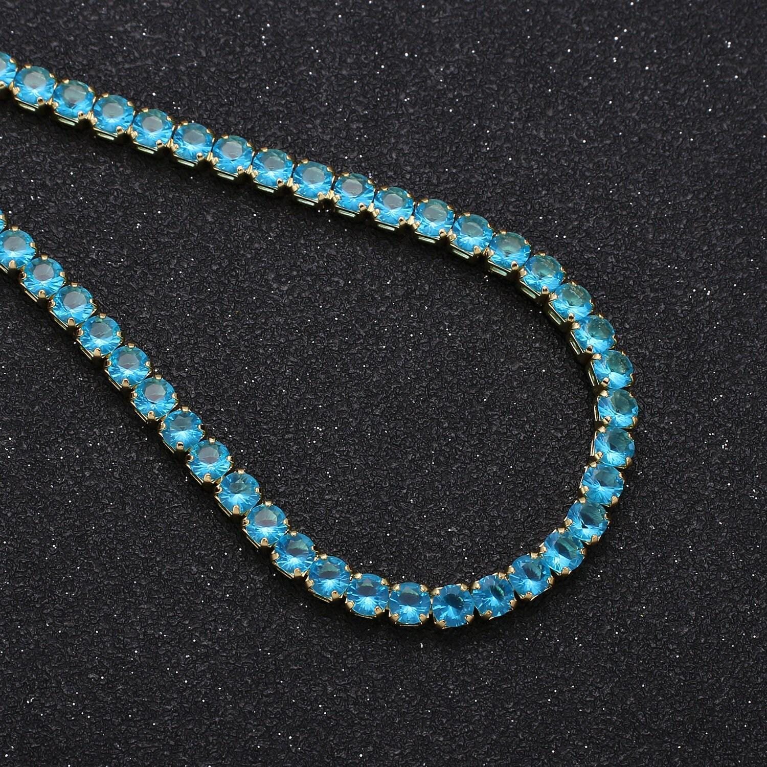 14.3'' cubic zirconia + 2.5" extender ready to use 14k gold sparkly necklace, beautiful cz color layering necklace cn-897, 898, 899