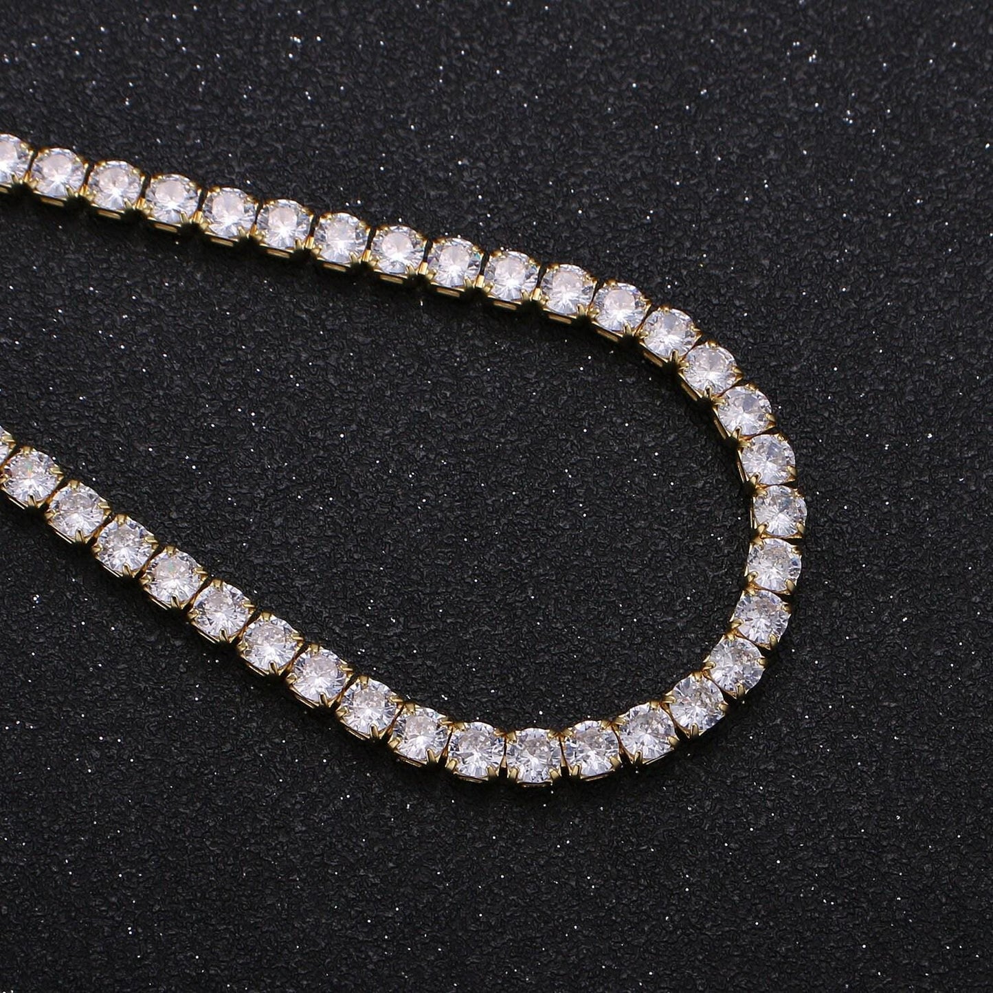 14.3'' cubic zirconia + 2.5" extender ready to use 14k gold sparkly necklace, beautiful cz color layering necklace cn-897, 898, 899