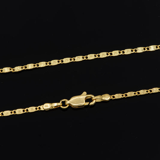 1pc 23.8'' ready to use 24k gold unique necklace chain, layering plate lock chain dainty necklace, perfect for pendant necklace, 891