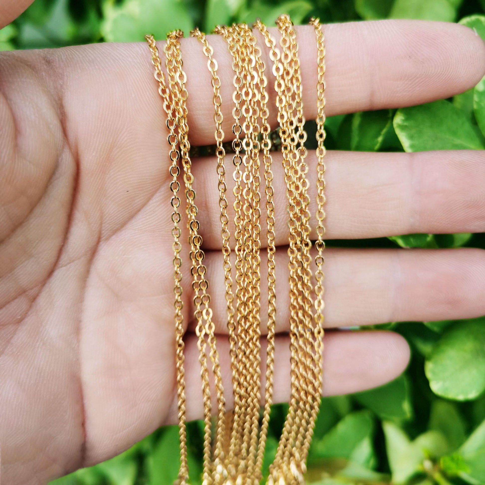 17.7'' ready to use 24k gold thin rolo necklace chain, layering rolo chain dainty necklace, for pendant charm necklace making, 835