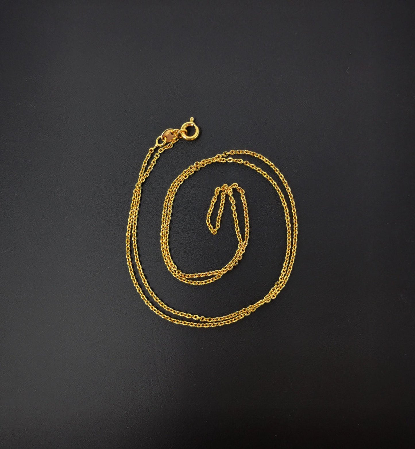 17.7'' ready to use 24k gold thin rolo necklace chain, layering rolo chain dainty necklace, for pendant charm necklace making, 835