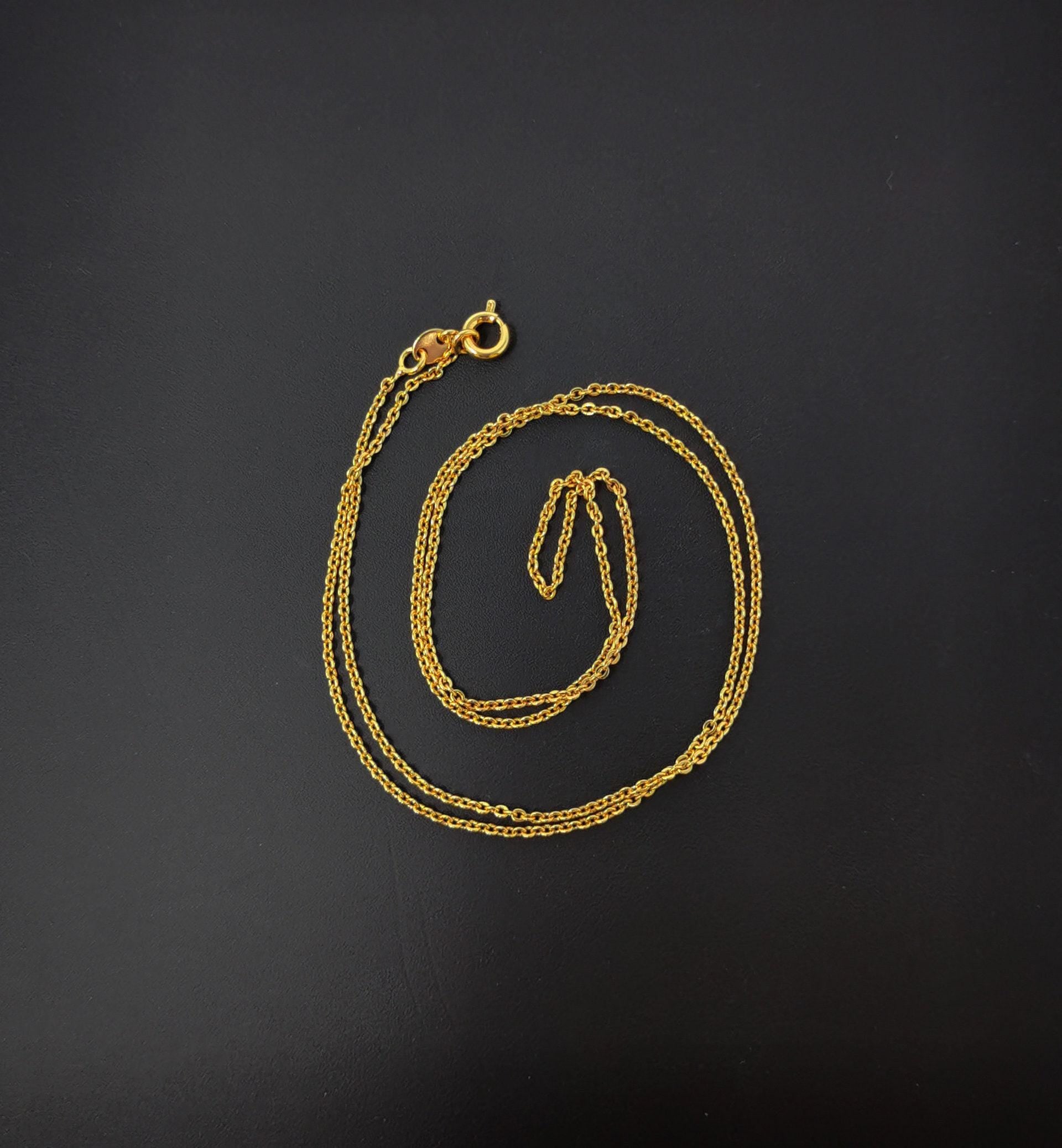 17.7'' ready to use 24k gold thin rolo necklace chain, layering rolo chain dainty necklace, for pendant charm necklace making, 835