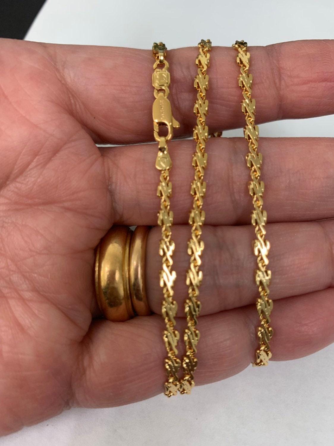 1pc 19.7'' ready to use 24k gold unique necklace chain, layering cactus link bold necklace, perfect for pendant necklace, 826