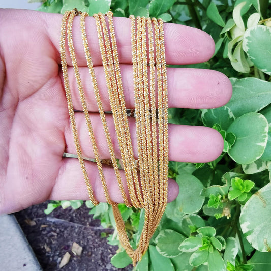 1pc 23.9'' ready to use 24k gold vermeil spiral necklace chain, layer round chain bold necklace, for pendant charm necklace making, 815