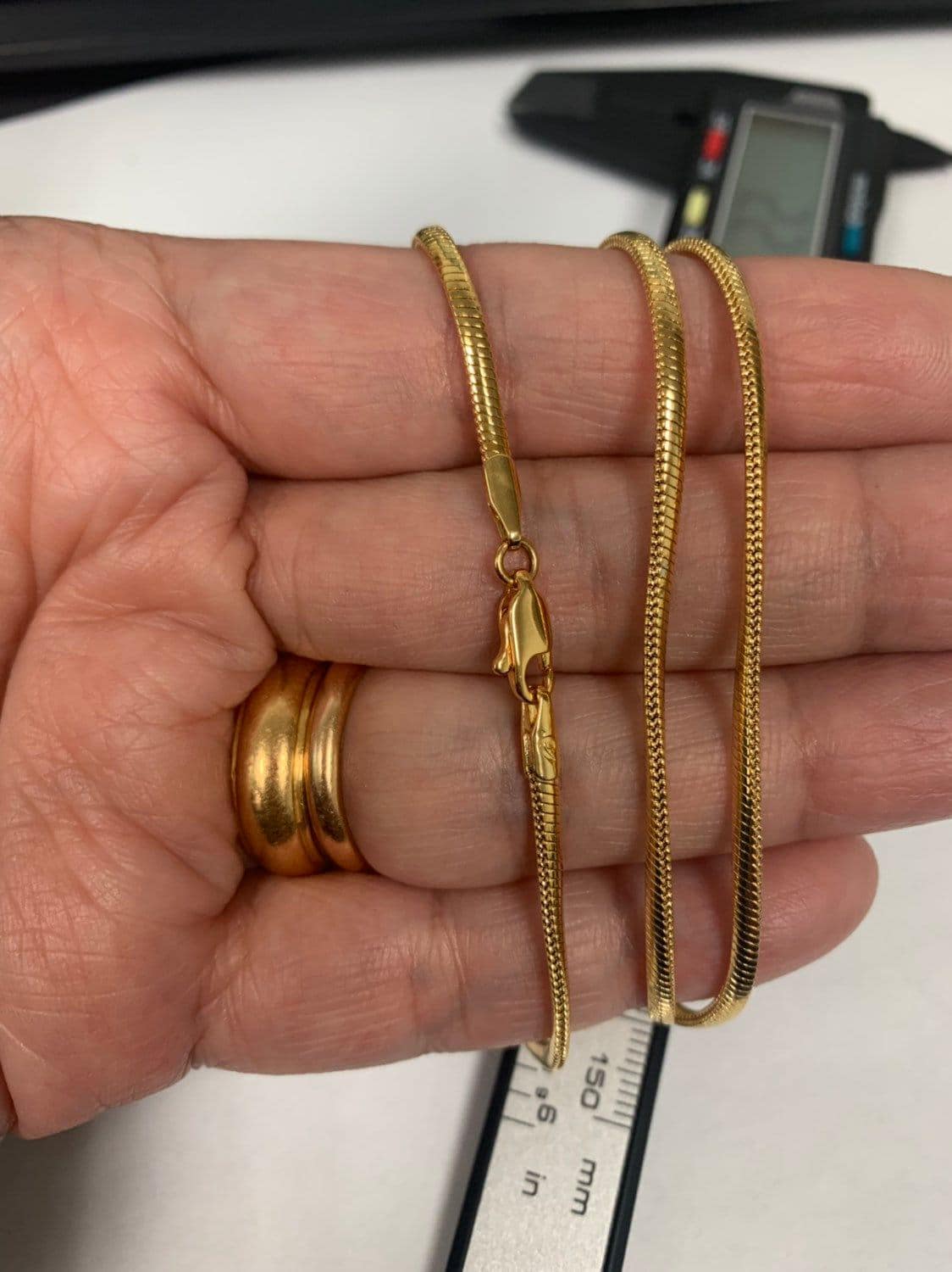 1pc 23.5'' ready to use 24k gold cocoon necklace chain, layer snake chain dainty necklace, for pendant charm necklace making, 798