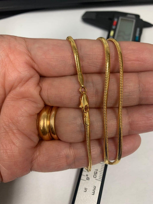 1pc 23.5'' ready to use 24k gold cocoon necklace chain, layer snake chain dainty necklace, for pendant charm necklace making, 798