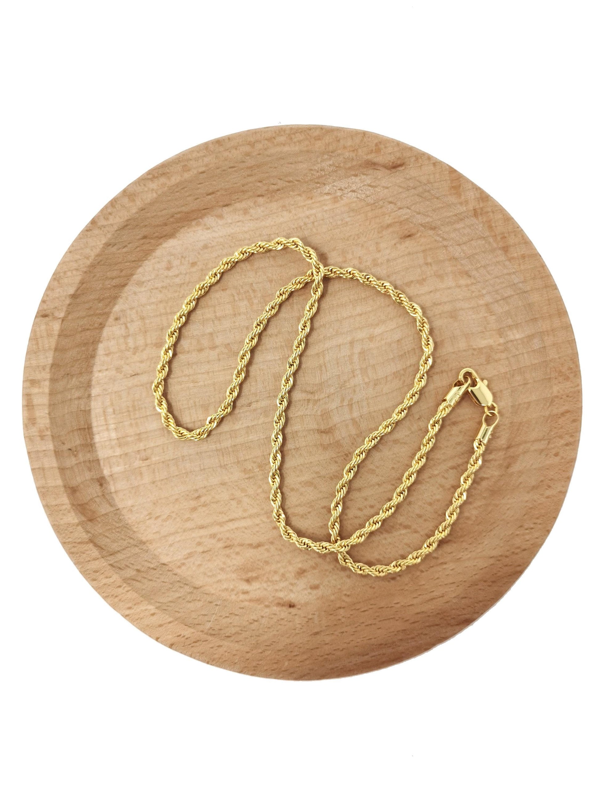 1pc 15.5'' ready to use 14k gold rope necklace chain,1.9mm layering rope chain bold necklace,for pendant charm necklace making,cn-793