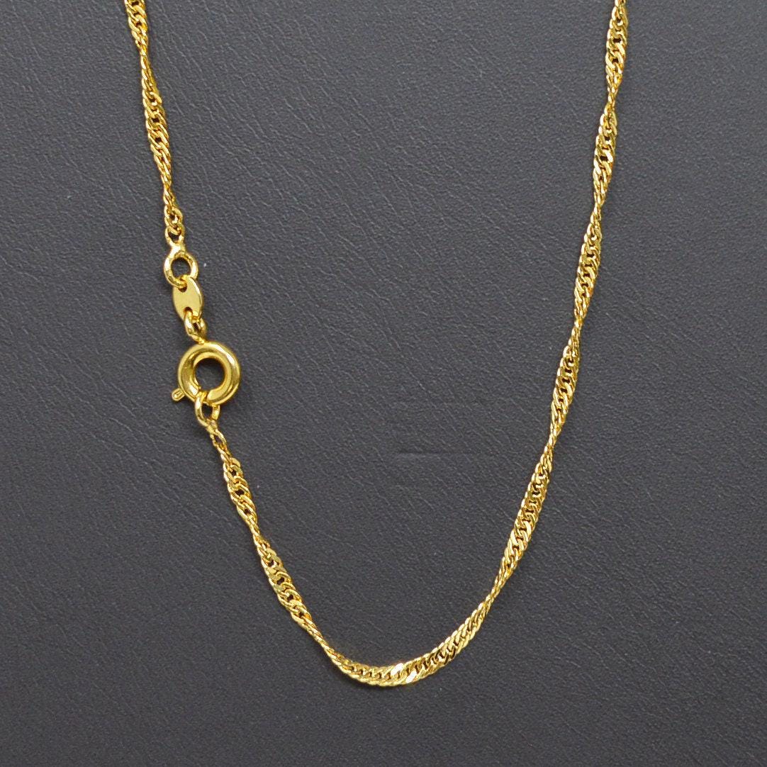 1pc 16'' ready to use 24k gold unique necklace chain, layering spiral chain dainty necklace, perfect for pendant necklace, 747