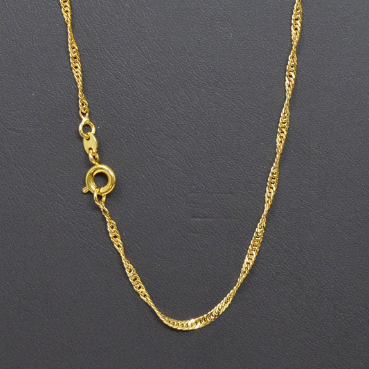 1pc 16'' ready to use 24k gold unique necklace chain, layering spiral chain dainty necklace, perfect for pendant necklace, 747