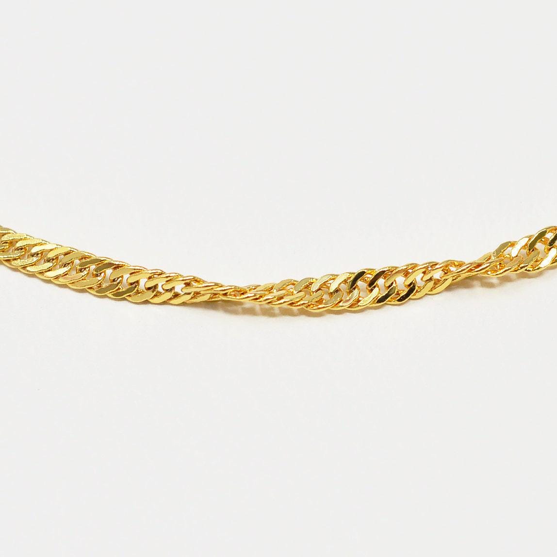 1pc 16'' ready to use 24k gold unique necklace chain, layering spiral chain dainty necklace, perfect for pendant necklace, 747