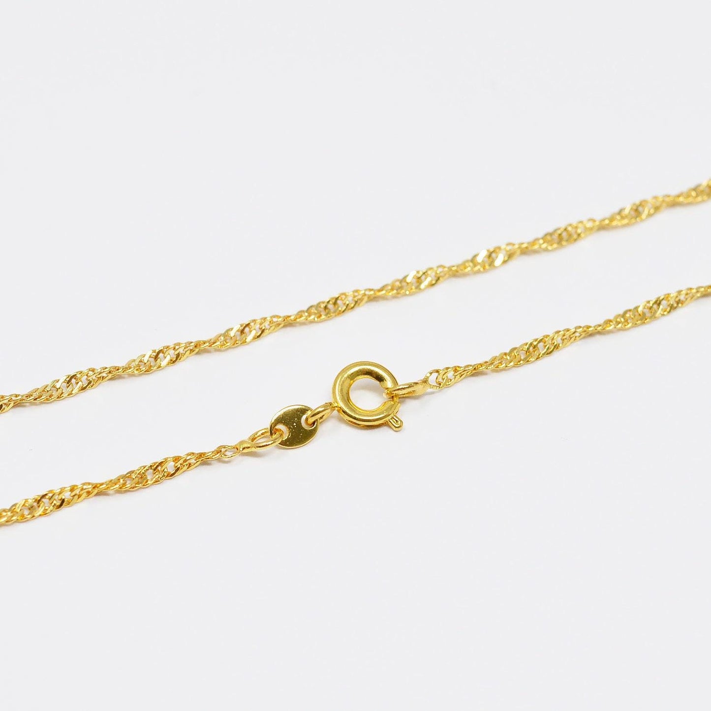 1pc 16'' ready to use 24k gold unique necklace chain, layering spiral chain dainty necklace, perfect for pendant necklace, 747