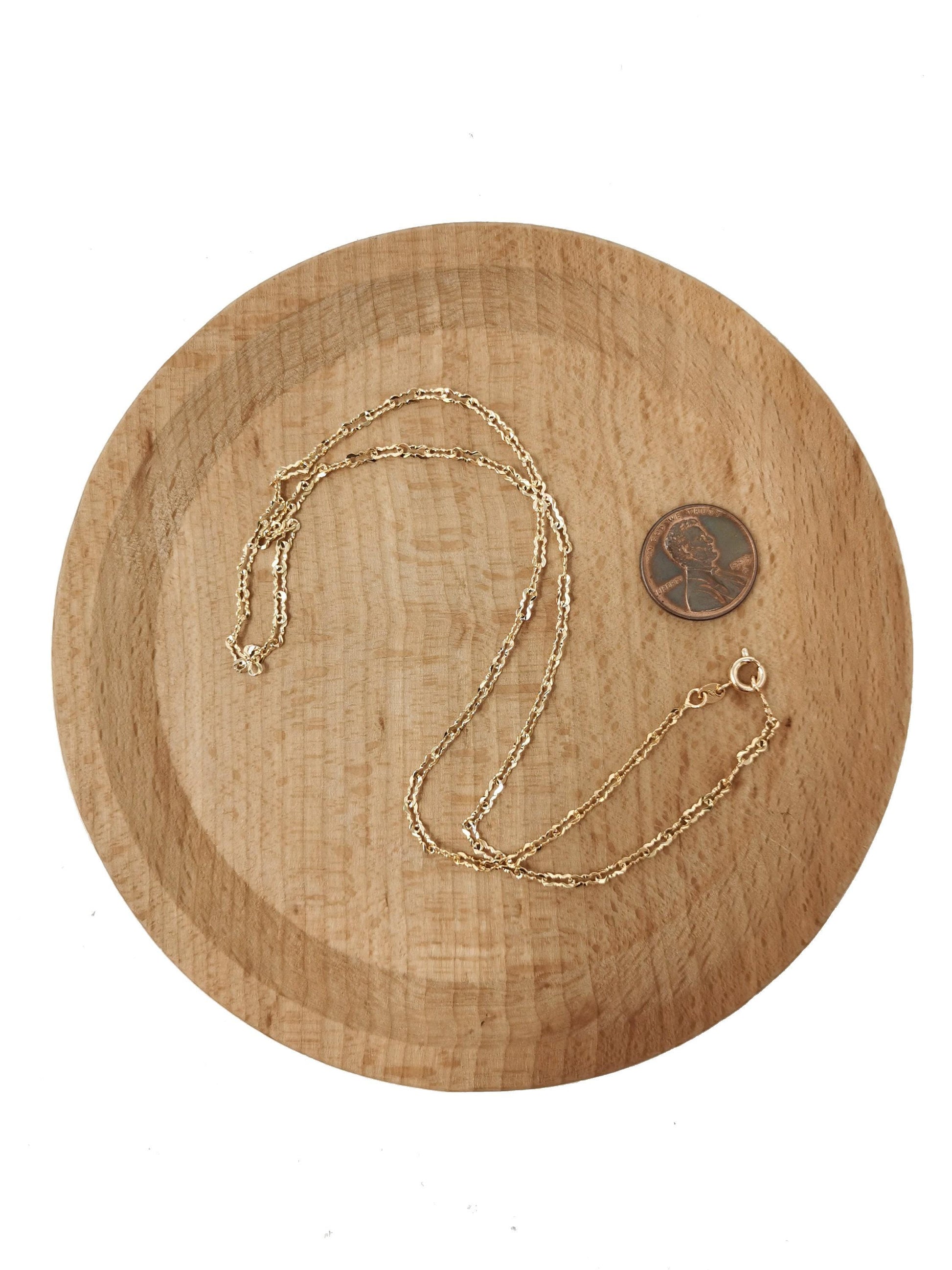 1pc 18'' ready to use 18k rosy gold unique necklace chain, layering unique chain dainty necklace, perfect for pendant necklace, 735