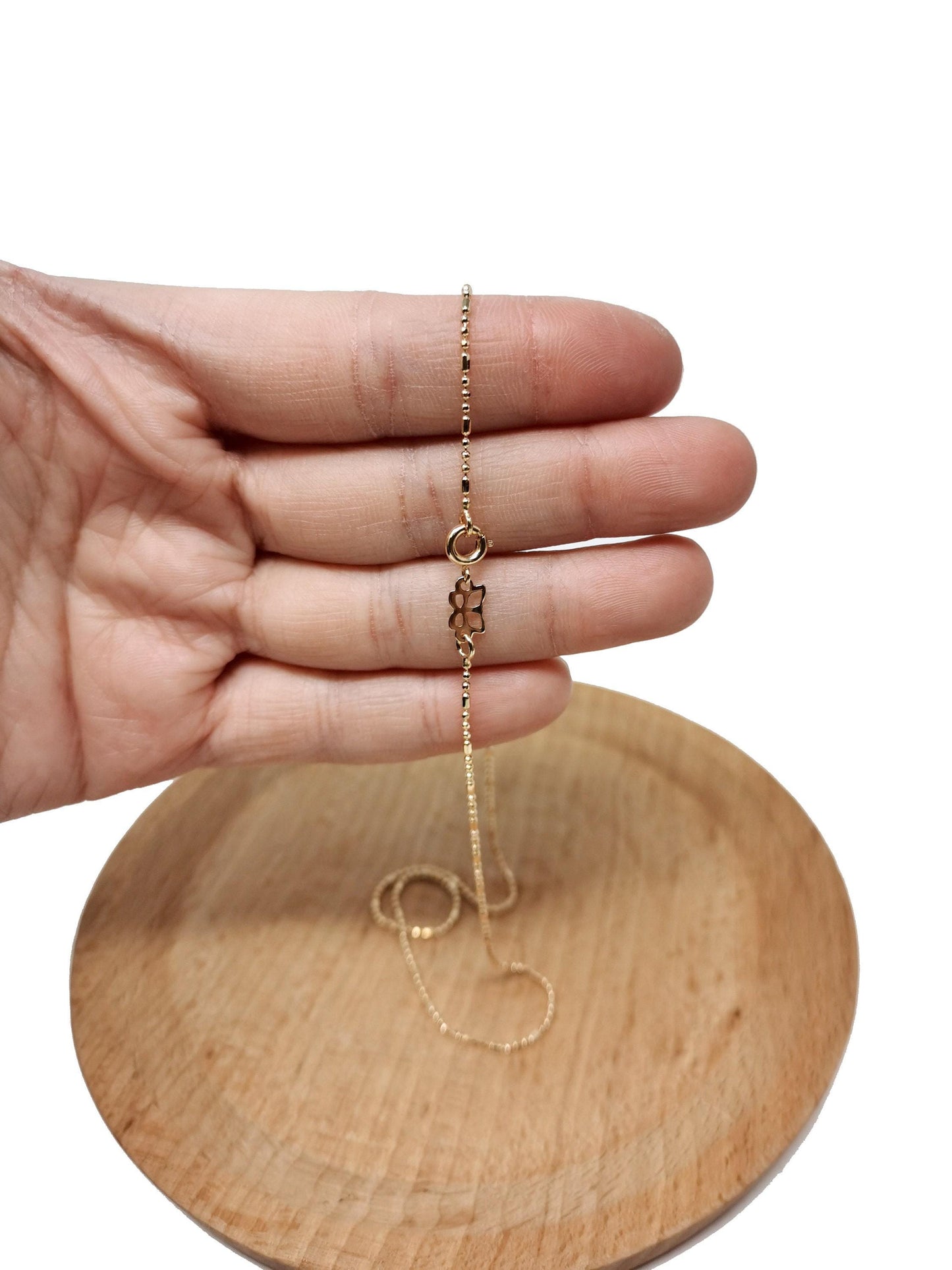 1pc 15.6'' ready to use gold bead necklace chain, layering beaded chain dainty necklace, perfect for pendant charm necklace, 656