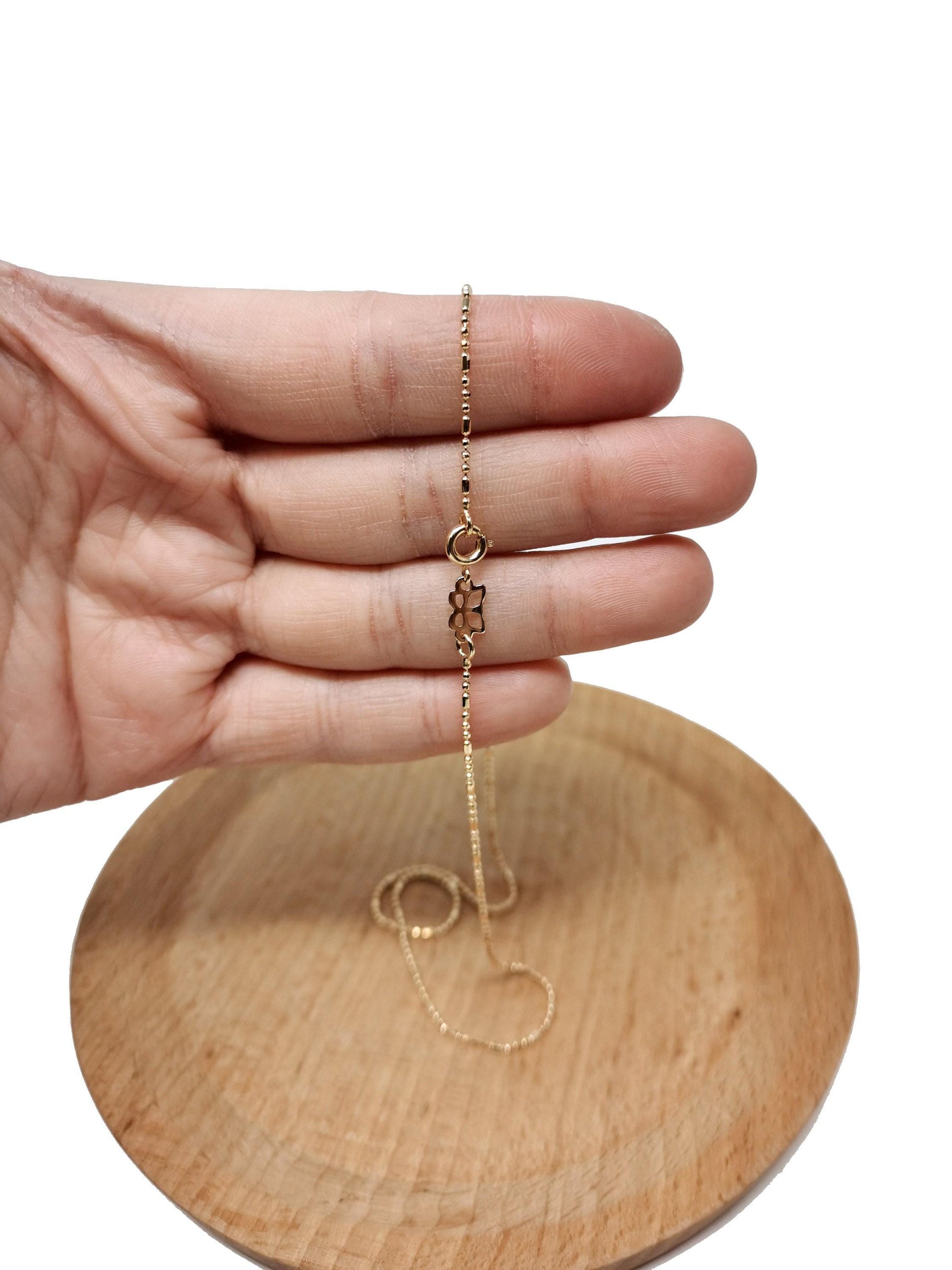 1pc 15.6'' ready to use gold bead necklace chain, layering beaded chain dainty necklace, perfect for pendant charm necklace, 656